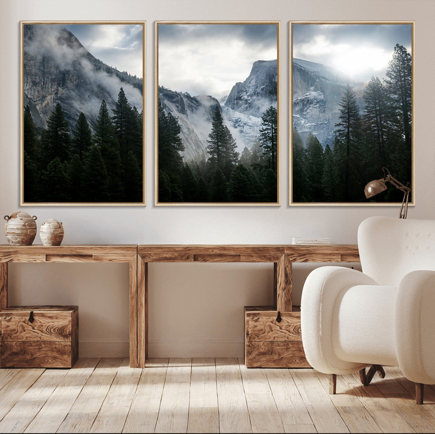 98725-MGV-CV-36X24-Wall Art Foggy Forest Landscape Canvas Print