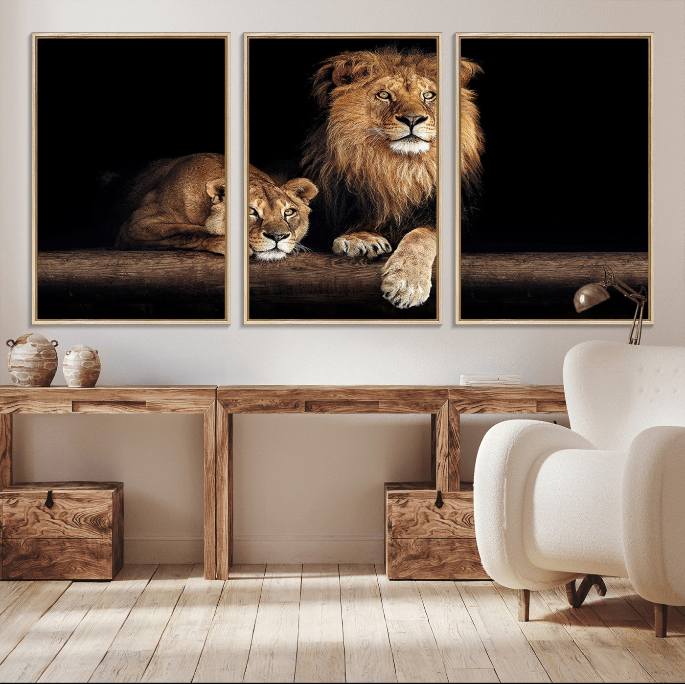 51304-MGV-CV-36X24-Lion Canvas Wall Art – Majestic Animal Print Artwork for Home, Office, Living Room, Guest Room, Farmhouse