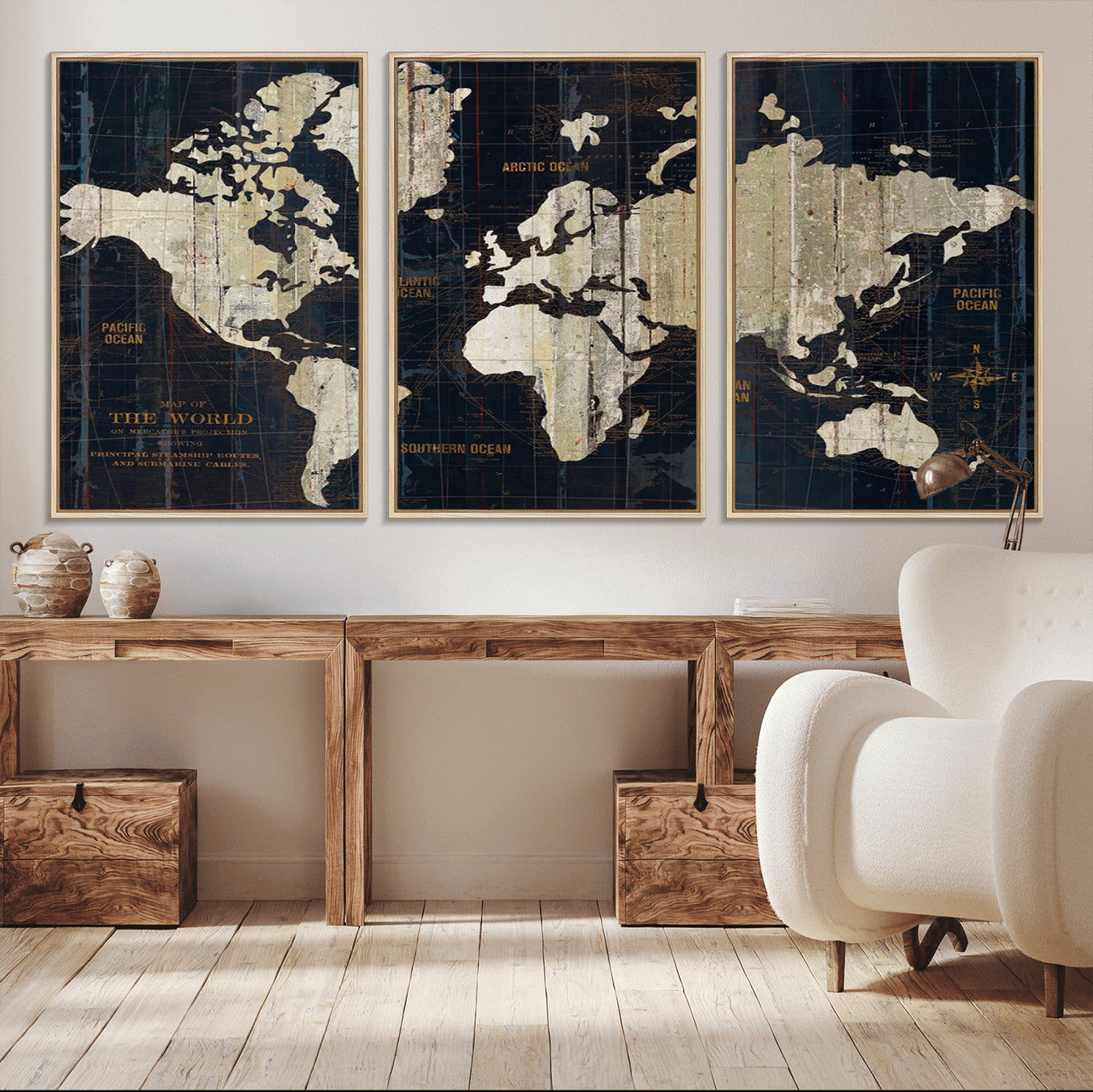 14651-MGV-CV-36X24-Push Pin World Map Canvas Print – Framed Wall Art for Couples to Track Their Travels – Anniversary Gift or Home Adventure Decor
