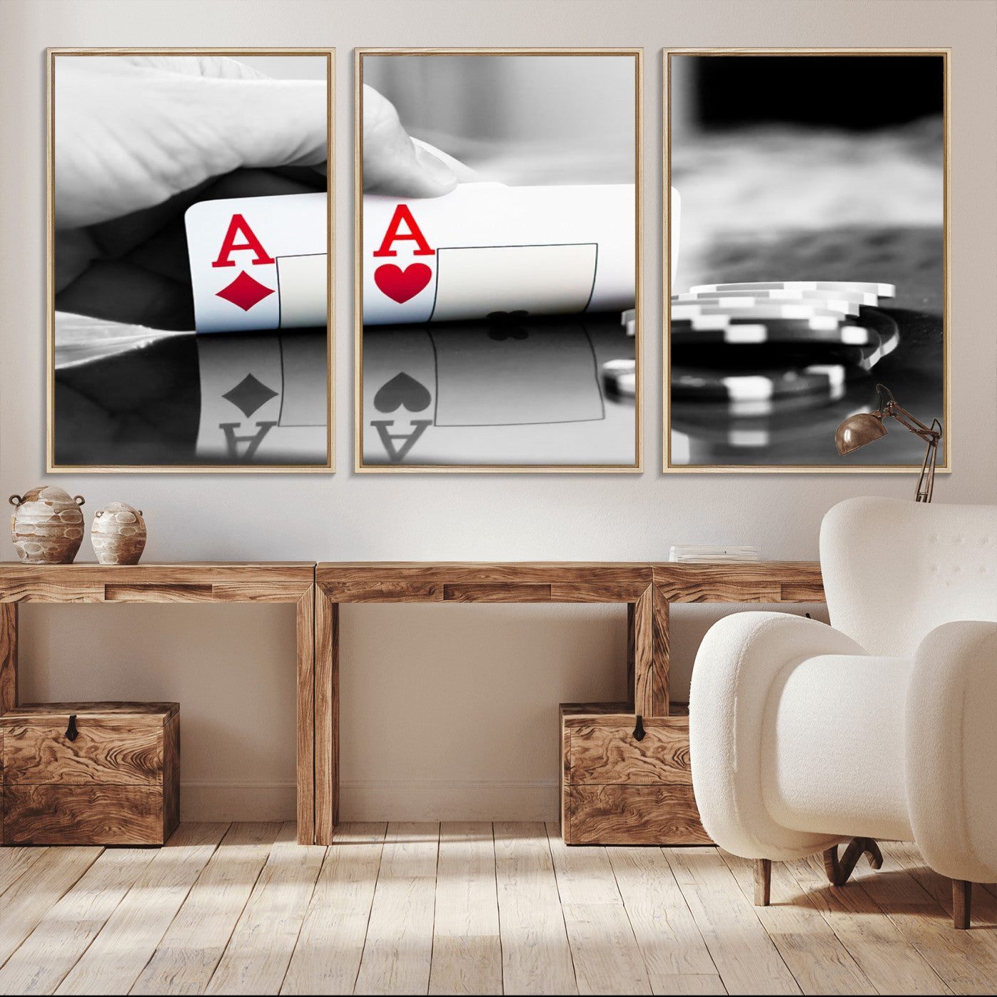 98527-MGV-CV-36X24-Aces Poker Art Poker Game Wall Art Canvas Print