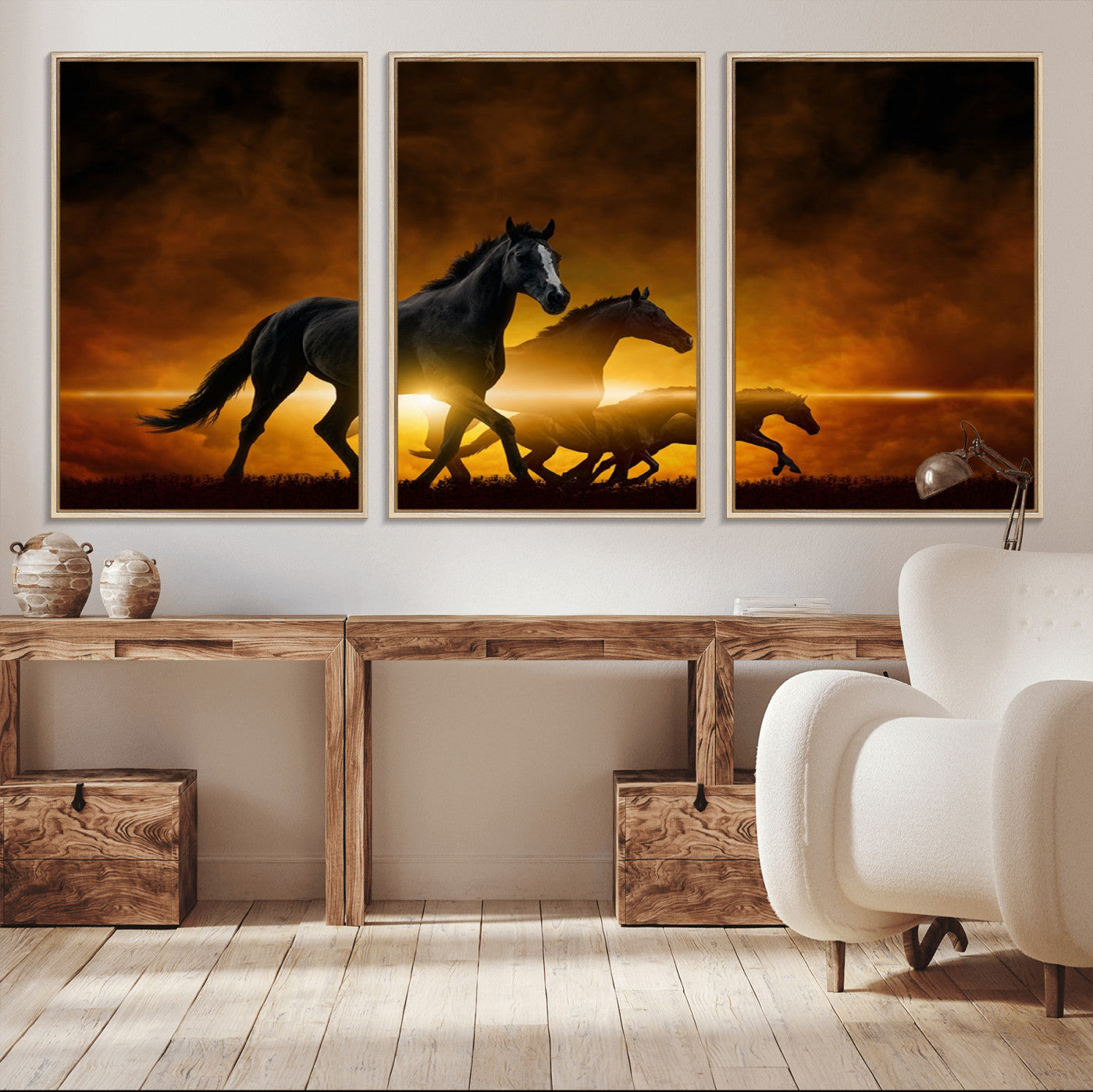 56665-MGV-CV-36X24-Horse Wall Art Canvas Print, Multi Panel Animal Canvas Print