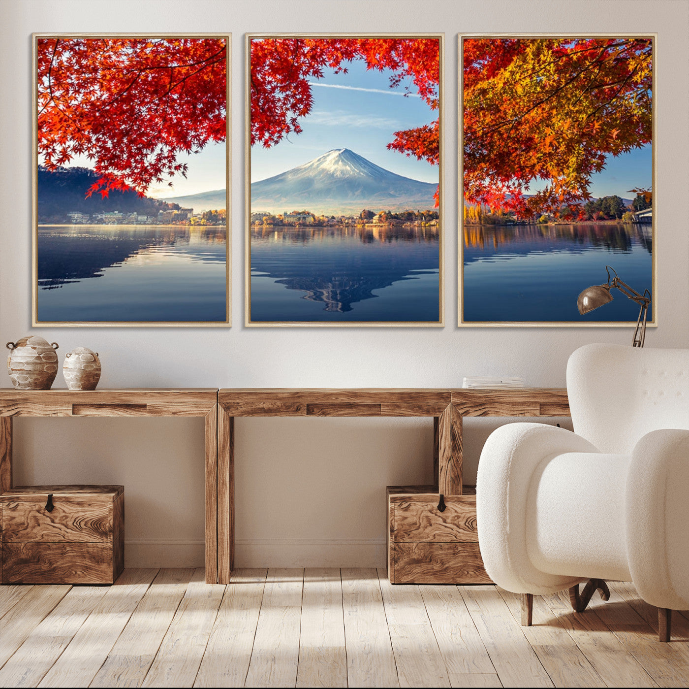 26428-MGV-CV-36X24-Mount Fuji Canvas Wall Art Japan Autumn Mountain Canvas Print Wall Art