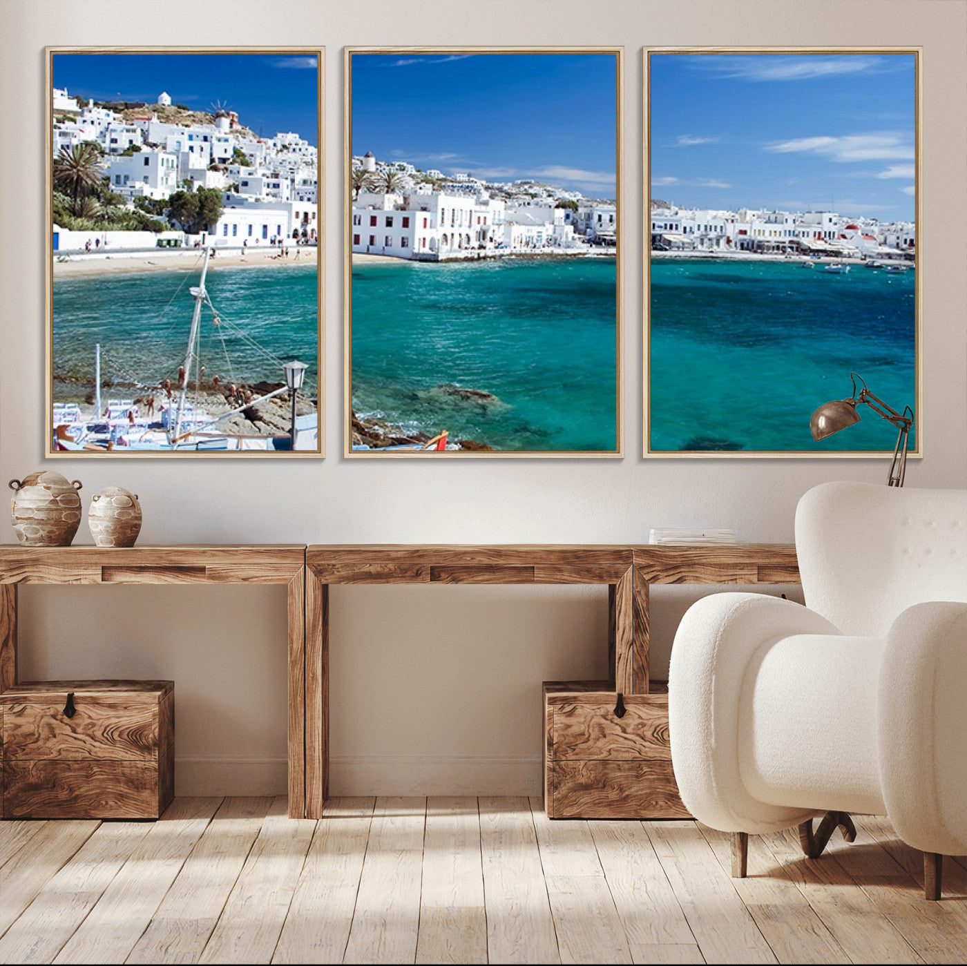 MGV-FC-60X30-3P - Santorini Wall Art Canvas Print