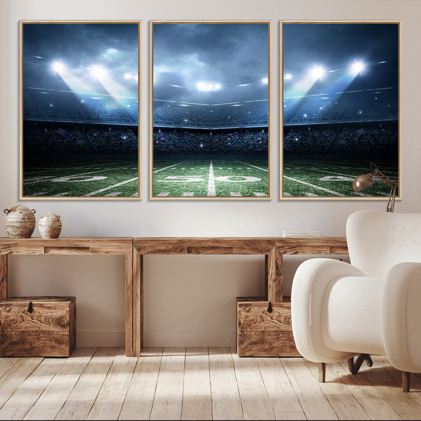 74741-MGV-CV-36X24-American Football Stadium Wall Art Canvas, American Football Stadium Canvas Print