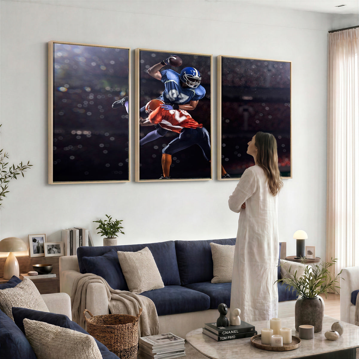76491-MGV-CV-36X24 - American Football Wall Art Canvas Print, Stadium Sport Wall Art Print