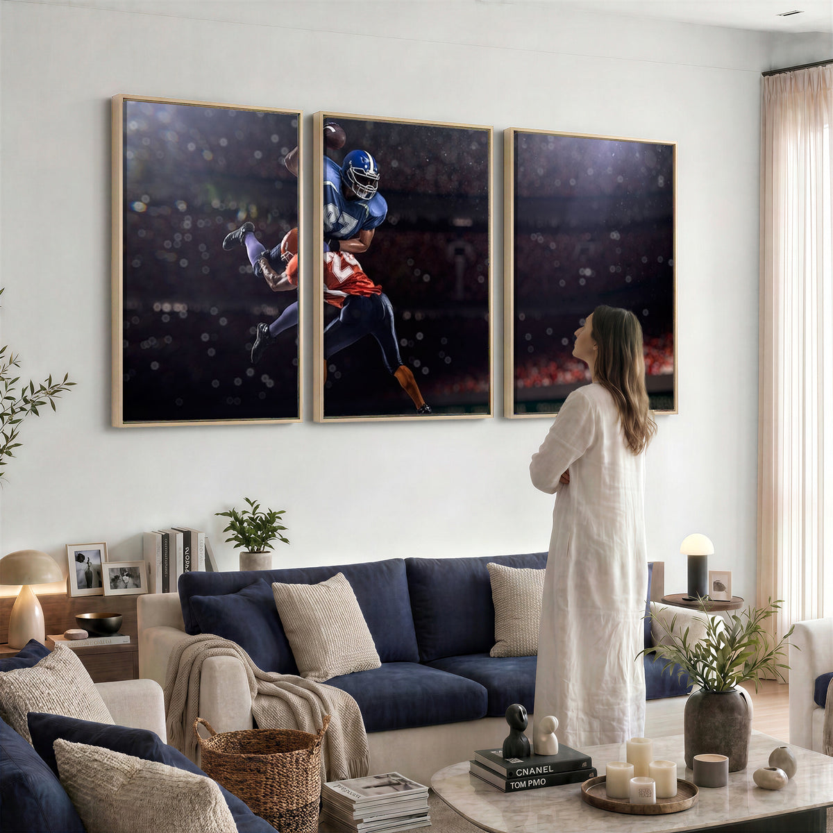 68009-MGV-CV-36X24 - American Football Wall Art Canvas Print, Stadium Sport Wall Art Print
