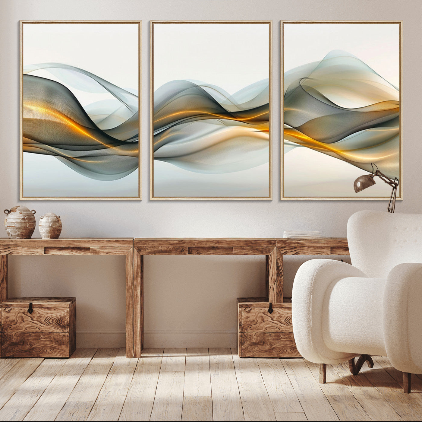 ES1001-MGV-CV-36X24-Abstract Wave Canvas Wall Art – Fluid Contemporary Elegance in Motion – Ready to Hang