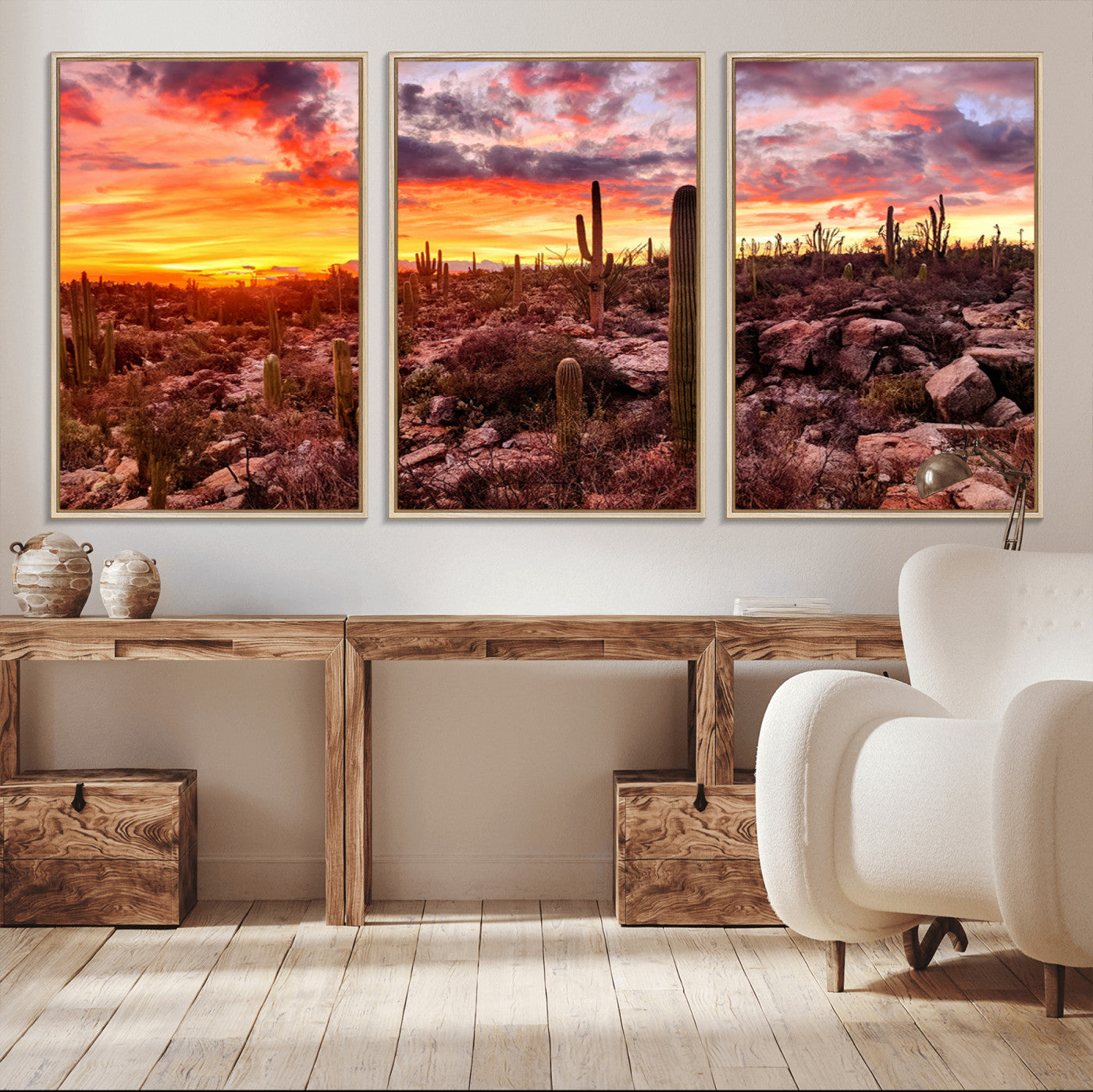 MGV-FC-60X30-3P - Arizona Desert Print, Western Cowboy Wall Art Print
