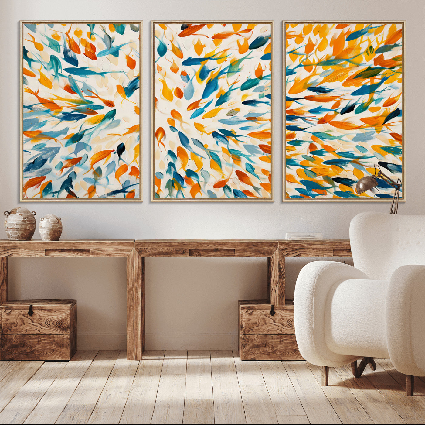 59969-MGV-CV-36X24-Colorful Fish Wall Art Print – Abstract Ocean-Inspired Wall Art for Modern Spaces | Framed Canvas,