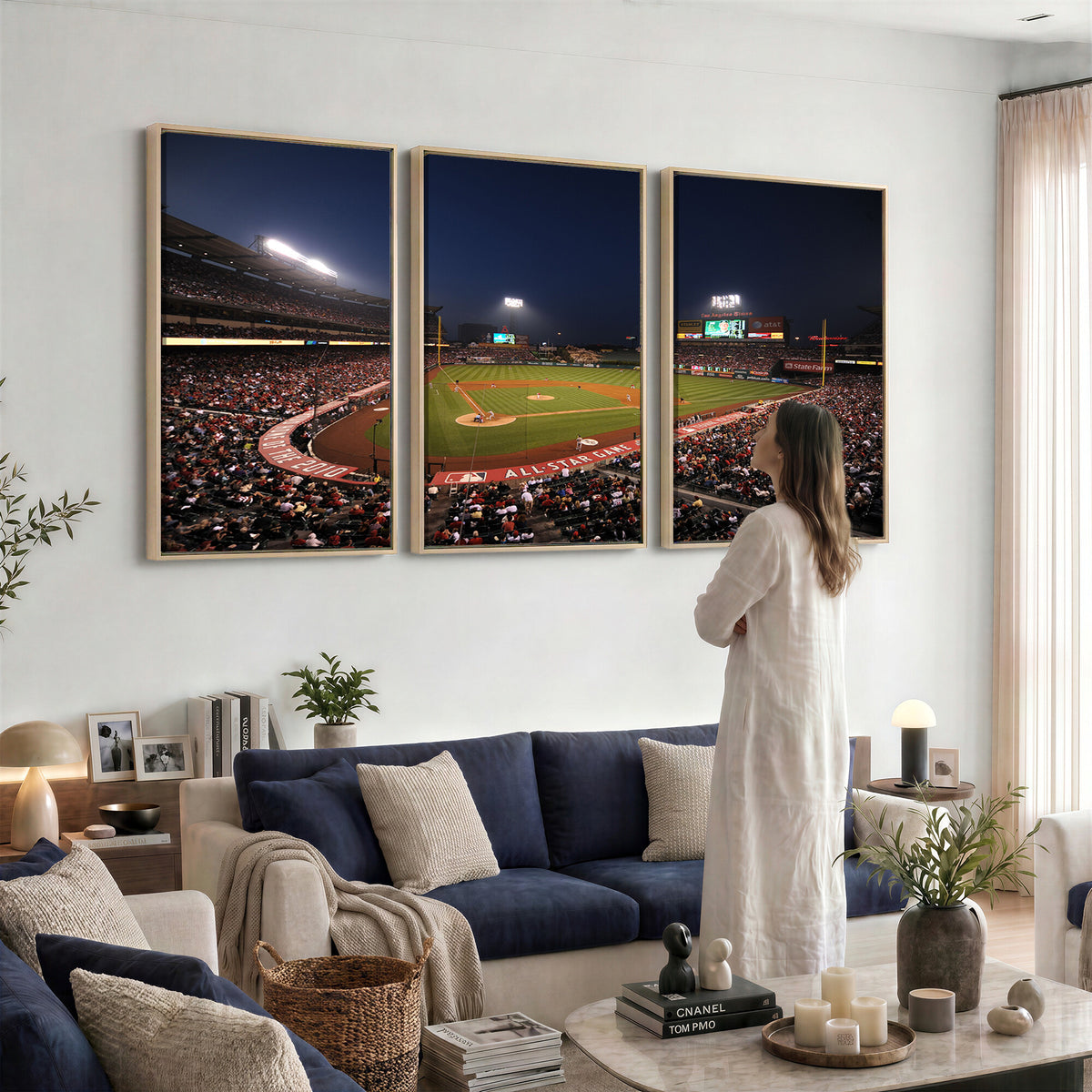 88896-MGV-CV-36X24 - Los Angeles Angels Baseball Team Print, Anaheim Angel Stadium Wall Art