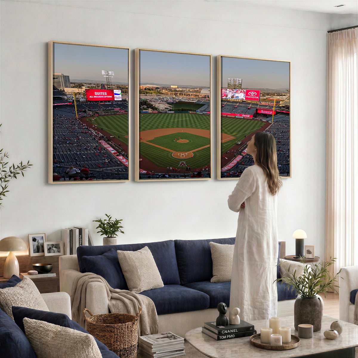 45864-MGV-CV-36X24 - Los Angeles Angels Baseball Canvas Print, Anaheim Angel Stadium Wall Art