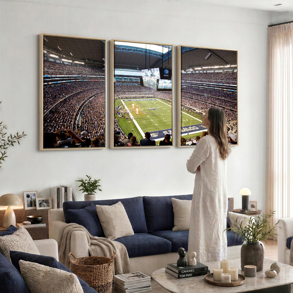 82096-MGV-CV-36X24 - Dallas Cowboys Football Team Print - Arlington AT&T Stadium Wall Art Canvas Print
