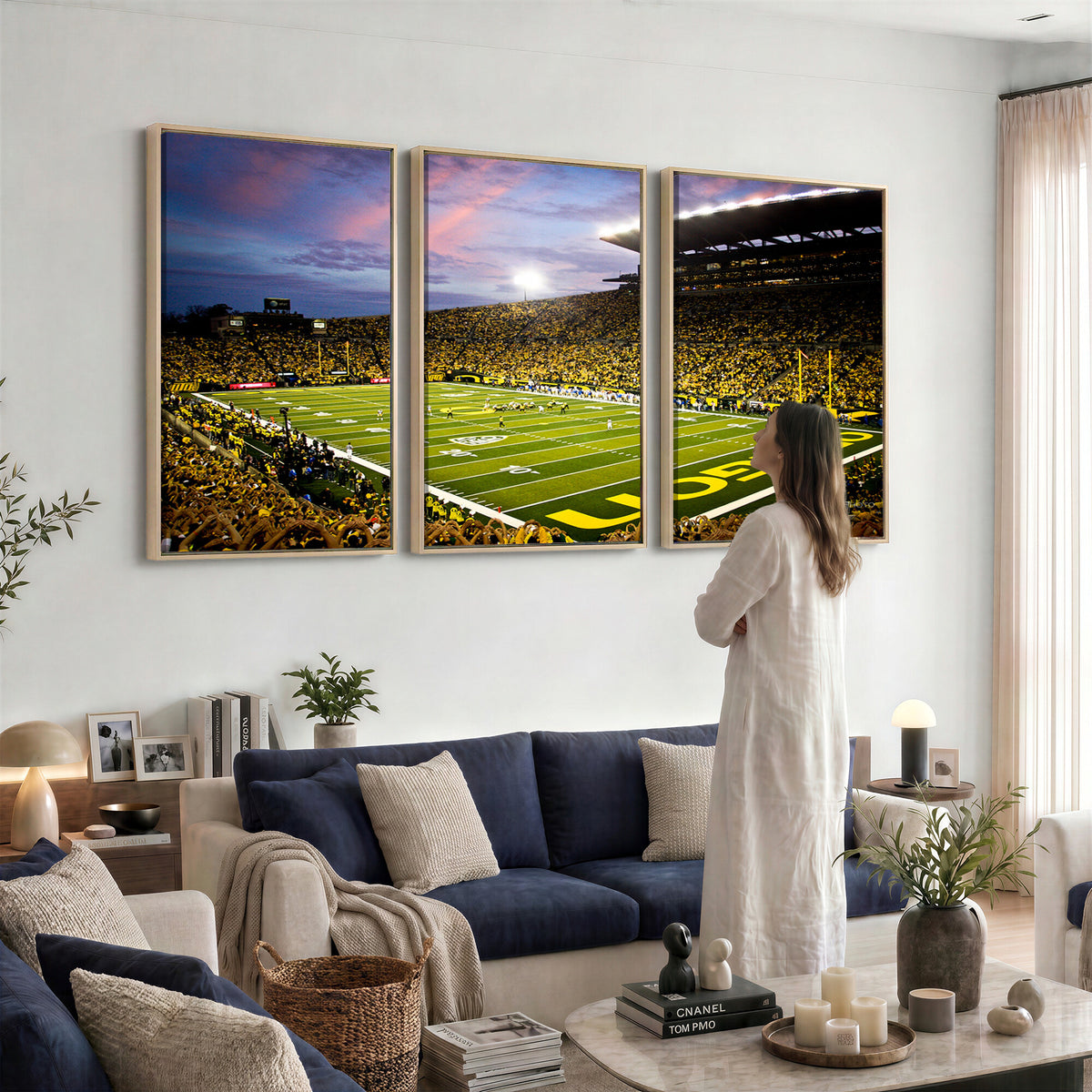 72017-MGV-CV-36X24 - University of Oregon Ducks Football Team Print, Eugene, Framed and Ready to Hang