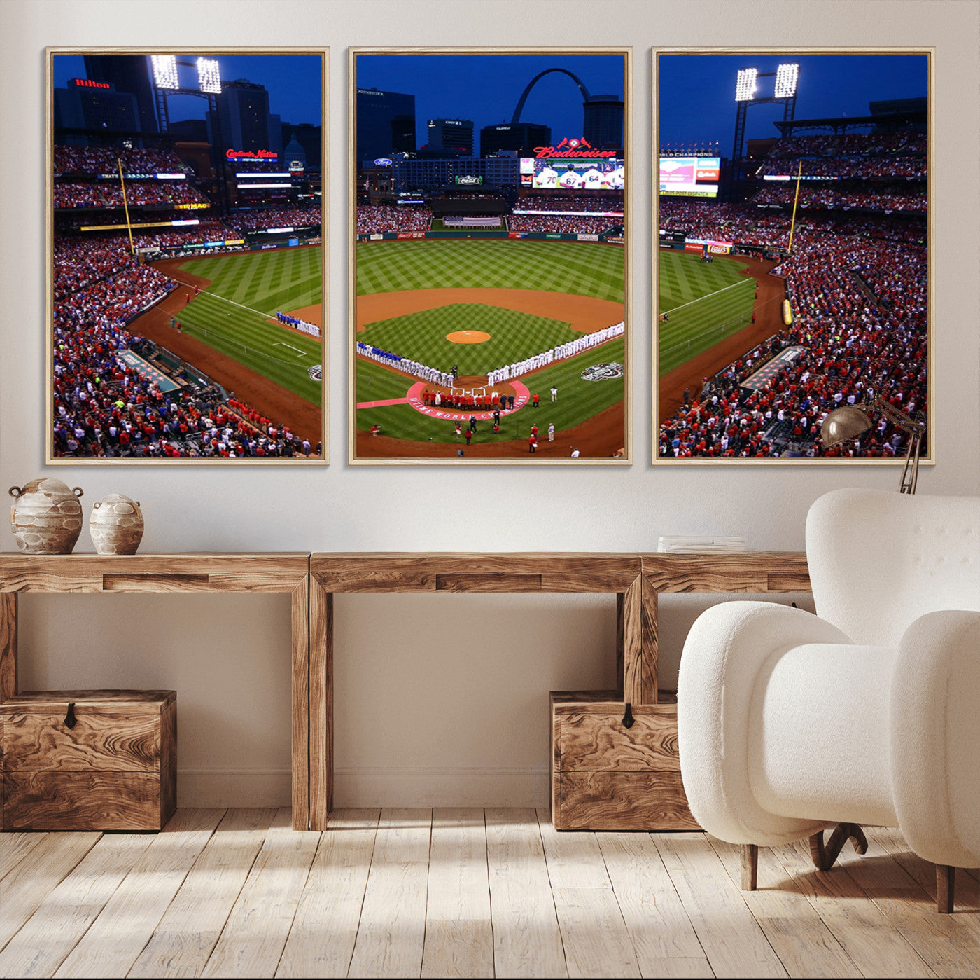11925-MGV-CV-36X24-St. Louis Cardinals Baseball Team Print - Busch Stadium Wall Art Canvas Print