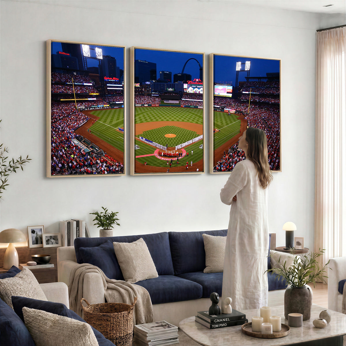 11925-MGV-CV-36X24 - St. Louis Cardinals Baseball Team Print, Busch Stadium Wall Art