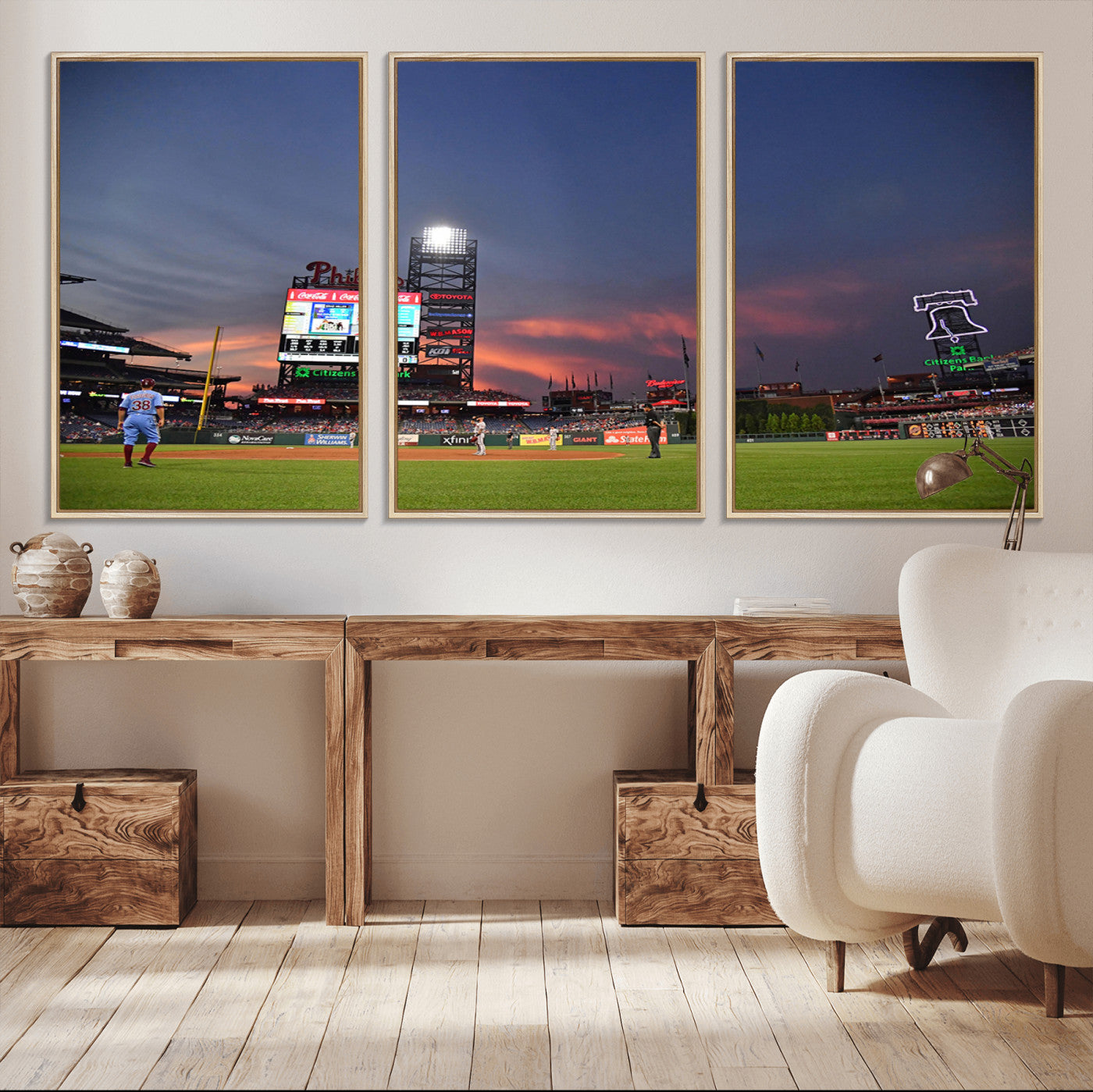 MGV-FC-60X30-3P - Philadelphia Phillies Baseball Print - Philadelphia Citizens Bank Park Stadium Wall Art, Phillies