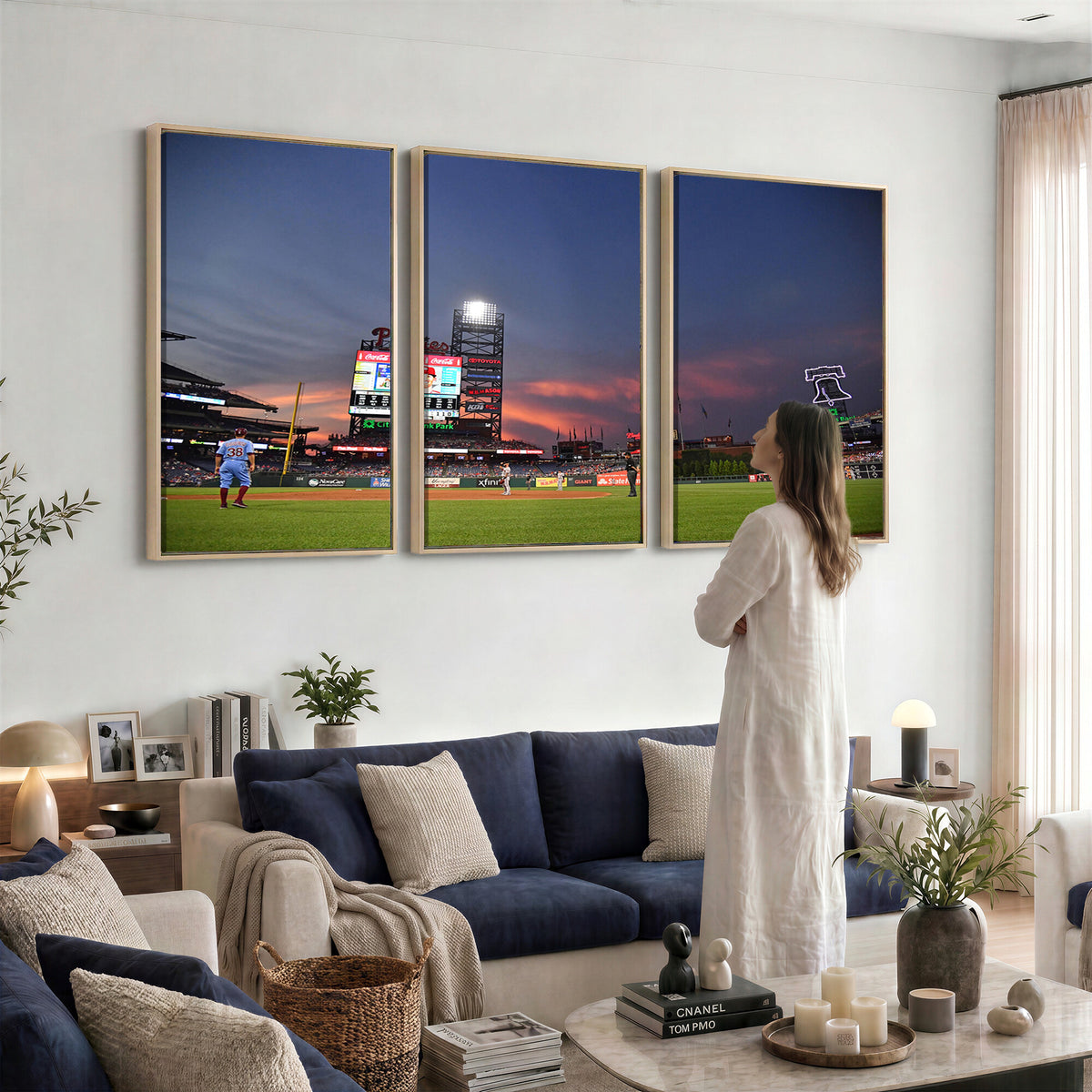 22594-MGV-CV-36X24 - Philadelphia Phillies Baseball Print - Philadelphia Citizens Bank Park Stadium Wall Art, Phillies