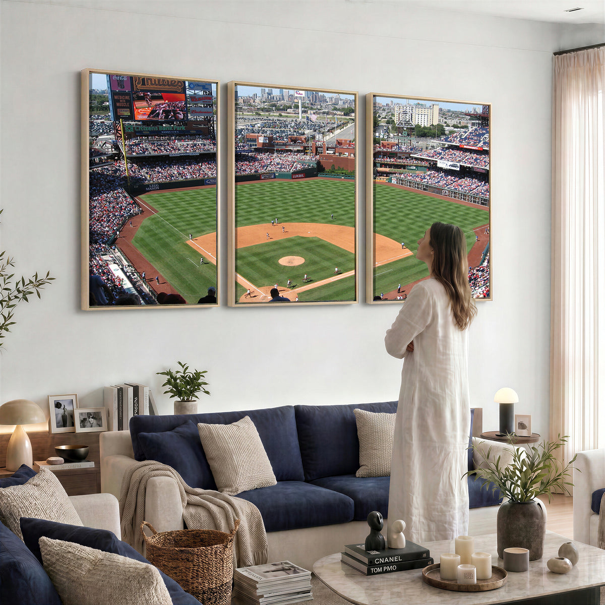 85755-MGV-CV-36X24 - Philadelphia Phillies Baseball Team Print - Philadelphia Citizens Bank Park Stadium Wall Art Canvas