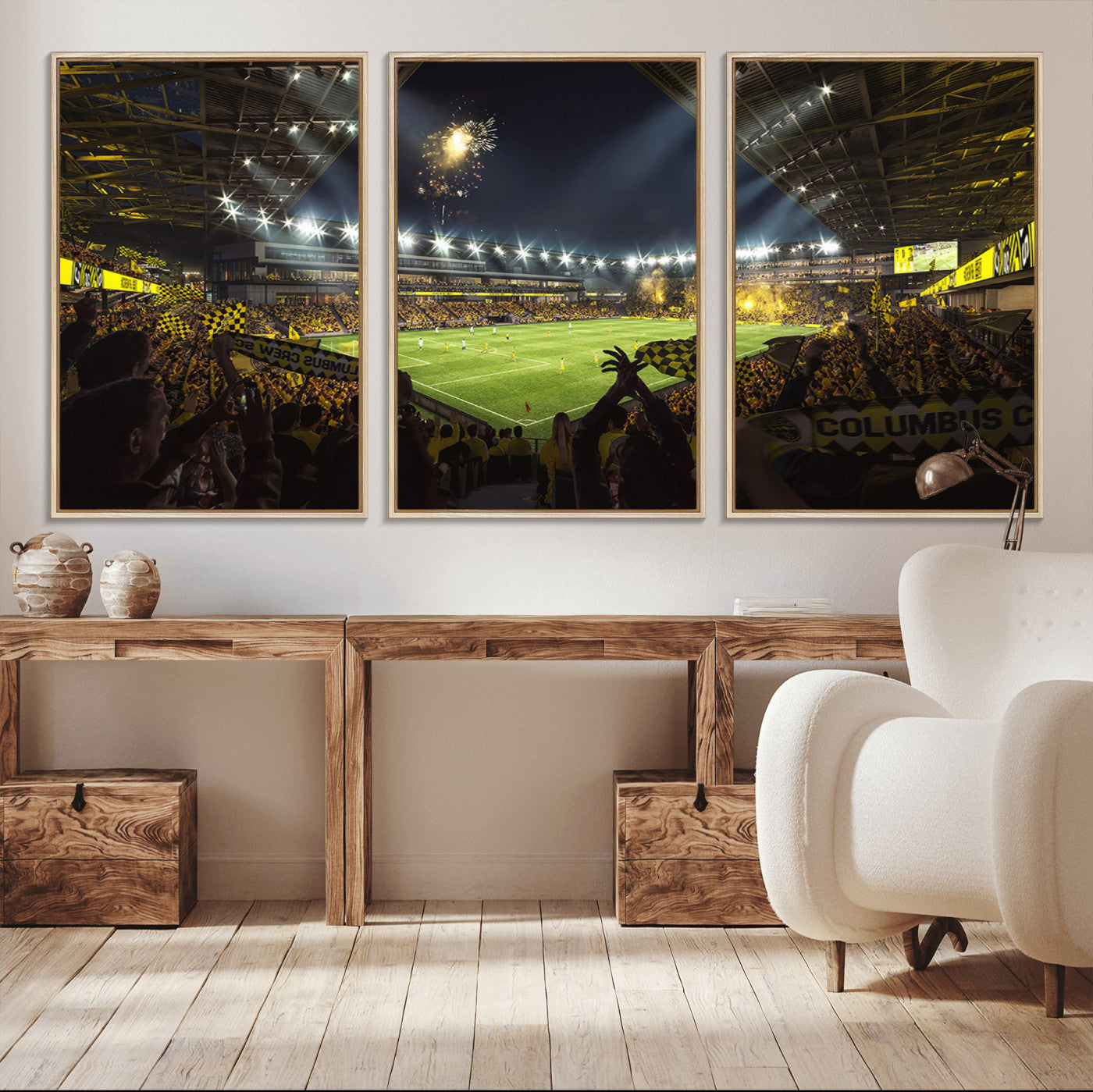MGV-FC-60X30-3P - Columbus Crew Soccer Team Print - Columbus Crew Stadium Wall Art Canvas Print