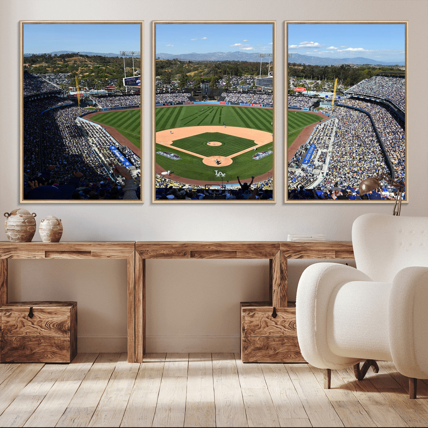 20436-MGV-CV-36X24-Los Angeles Dodgers Dodger Stadium Wall Art Canvas Print - MLB Baseball Stadium Wall Art Canvas