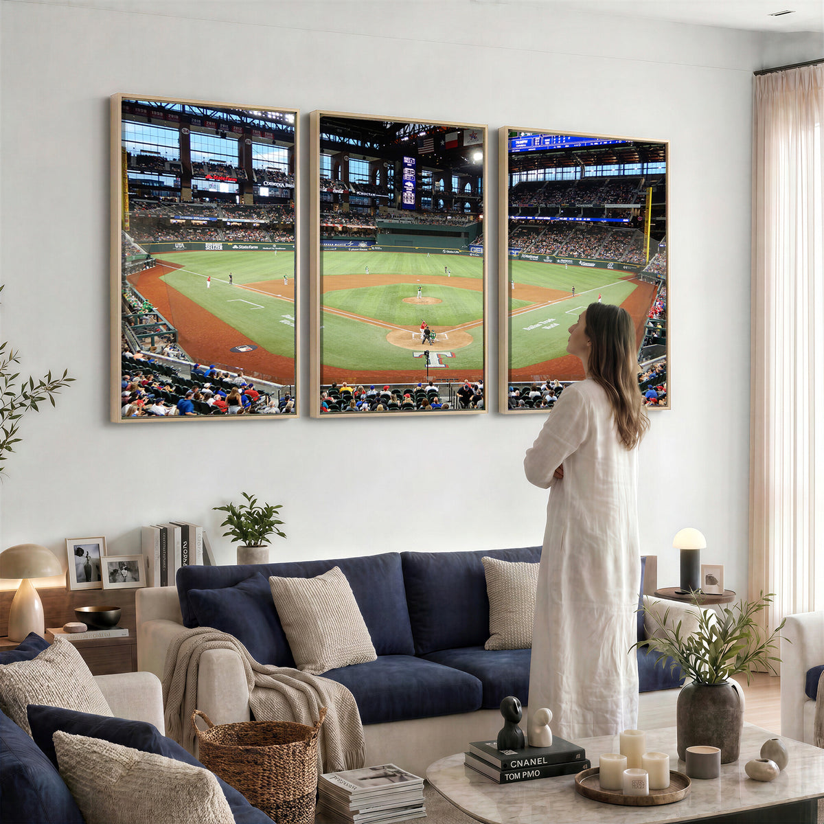 78468-MGV-CV-36X24 - Texas Rangers Baseball Team Print, Arlington Globe Life Field Stadium Wall Art