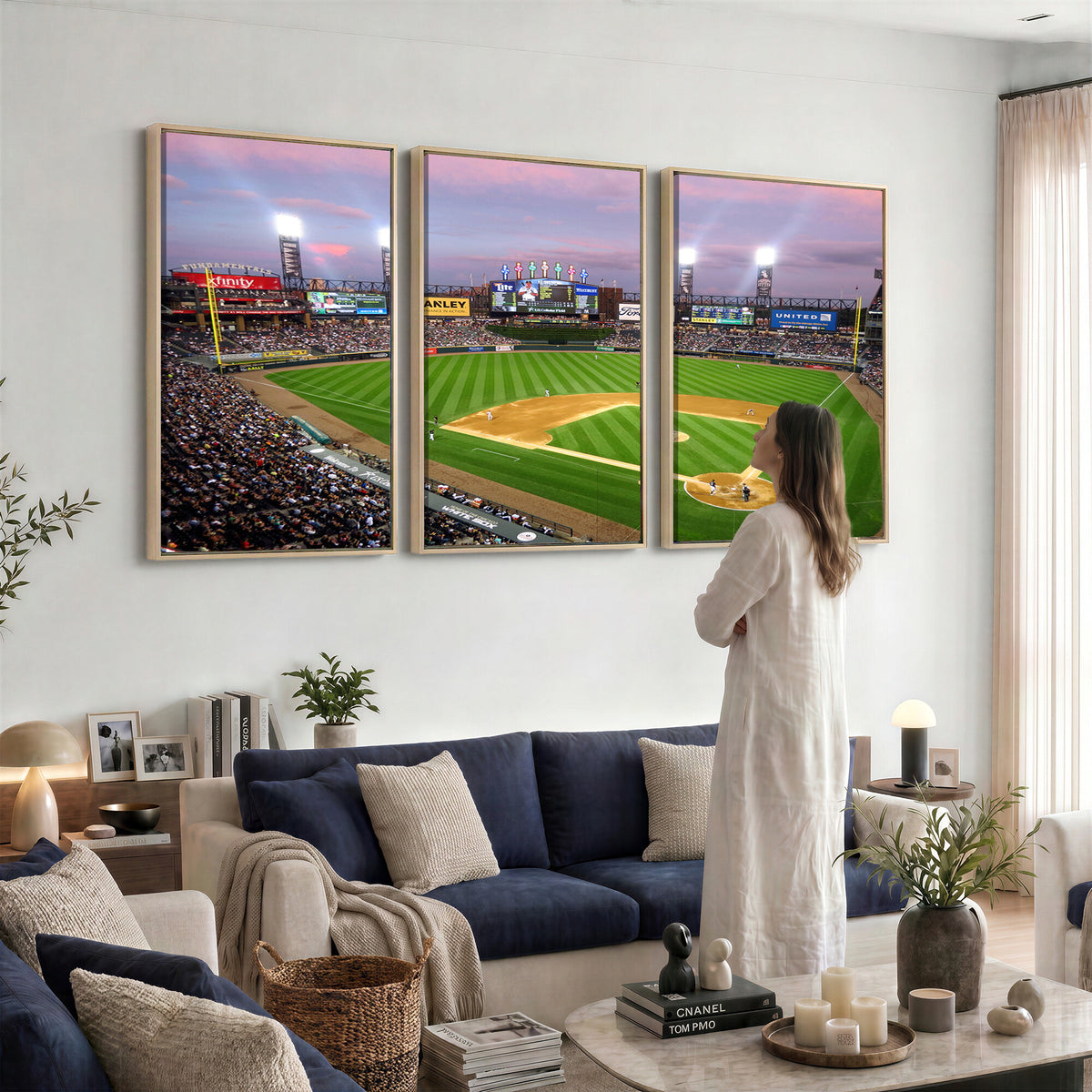 38470-MGV-CV-36X24 - Chicago White Sox Baseball Team Print Canvas, Guaranteed Rate Field Stadium Wall Art