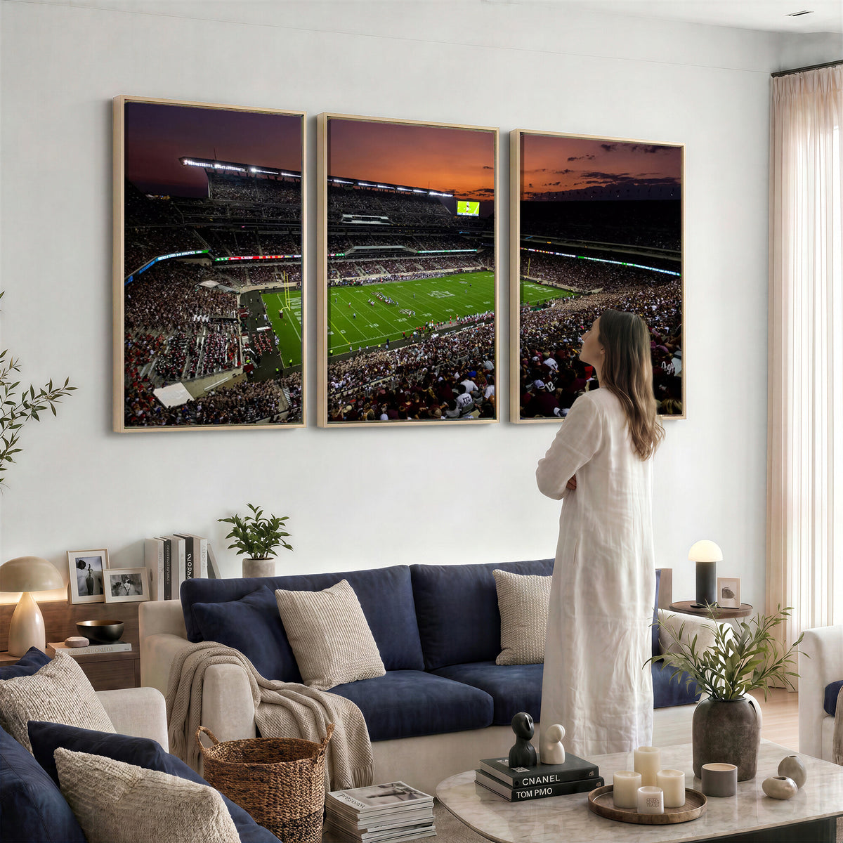 45603-MGV-CV-36X24 - Texas A&M University Aggies Football Team Print, College Station Kyle Field Stadium Wall Art