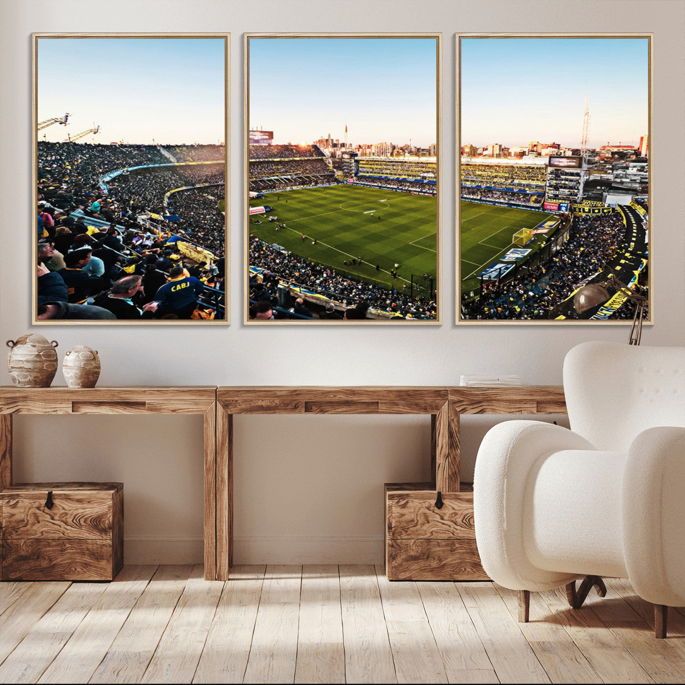 MGV-FC-60X30-3P - Boca Juniors Soccer Team Print - Buenos Aires Bombonera Stadium Wall Art Canvas Print