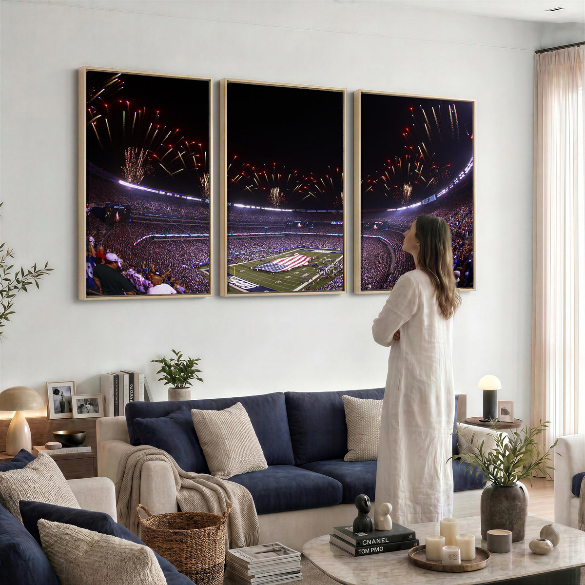 56360-MGV-CV-36X24 - New York Giants Football Team Print, East Rutherford MetLife Stadium Wall Art
