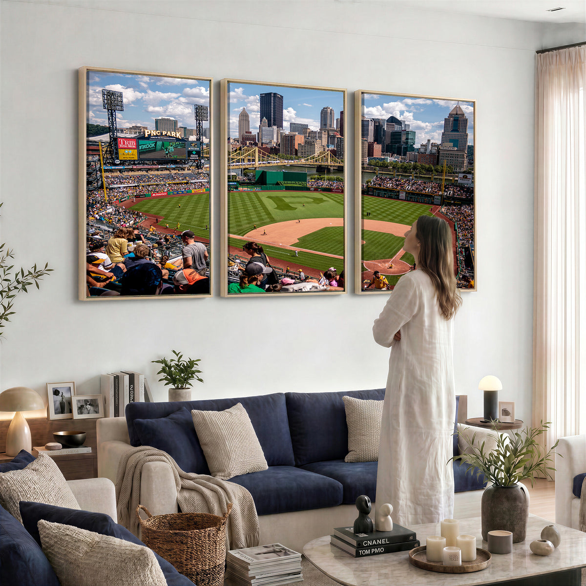 66872-MGV-CV-36X24 - Pittsburgh Pirates Baseball Team Print, PNC Park Stadium