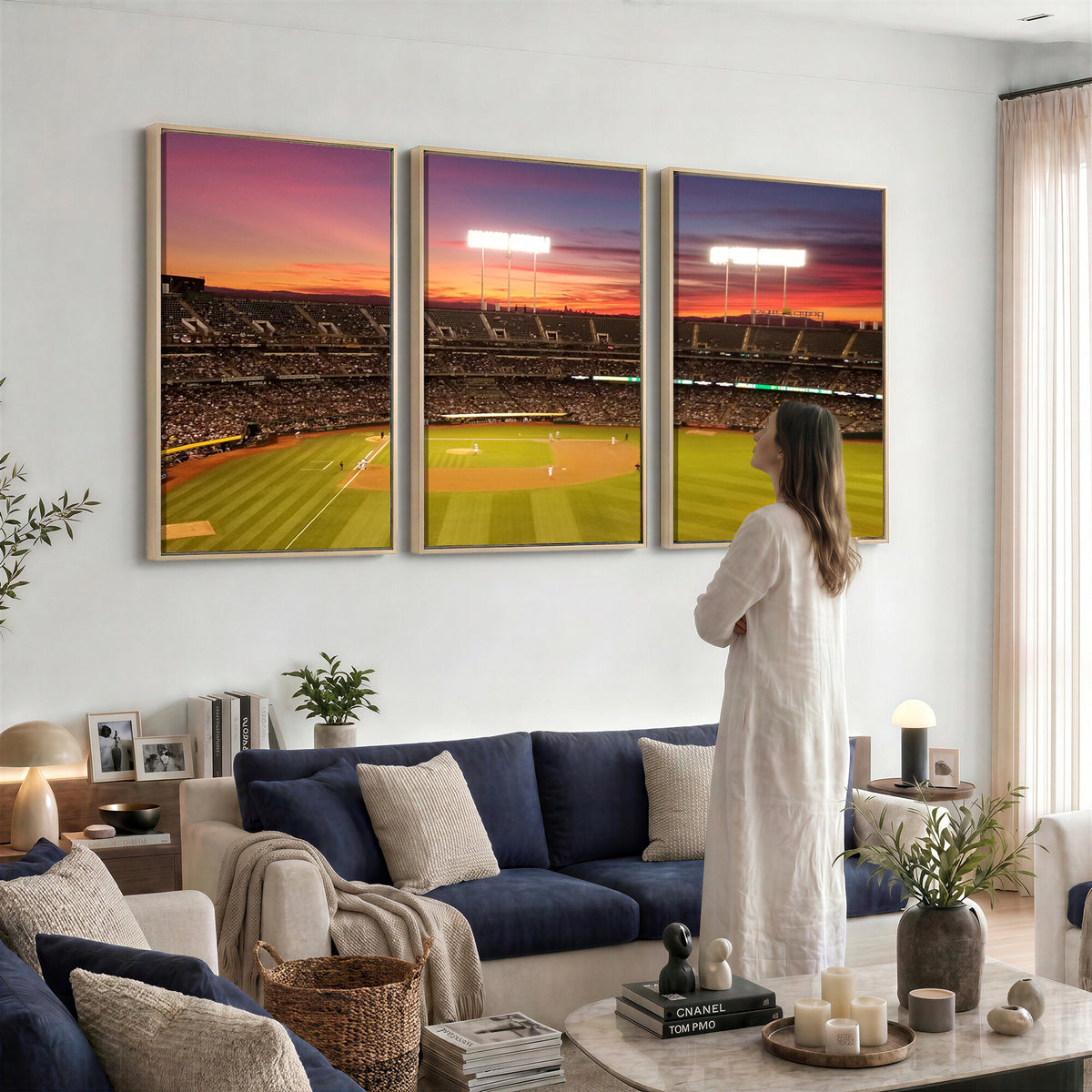 73718-MGV-CV-36X24 - Oakland Athletics Baseball Team Print, Oakland Coliseum