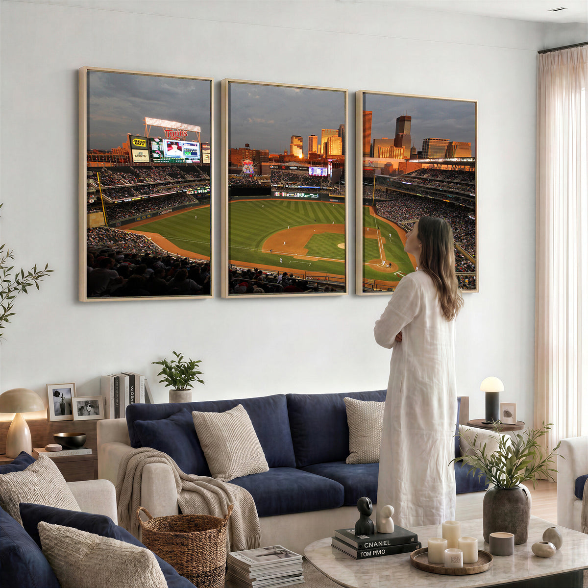 99822-MGV-CV-36X24 - Minnesota Twins Baseball Team Print, Minneapolis Target Field Stadium Wall Art