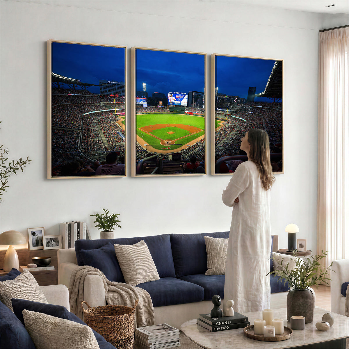 88590-MGV-CV-36X24 - Truist Park Night Game Canvas Art, Atlanta Braves Stadium