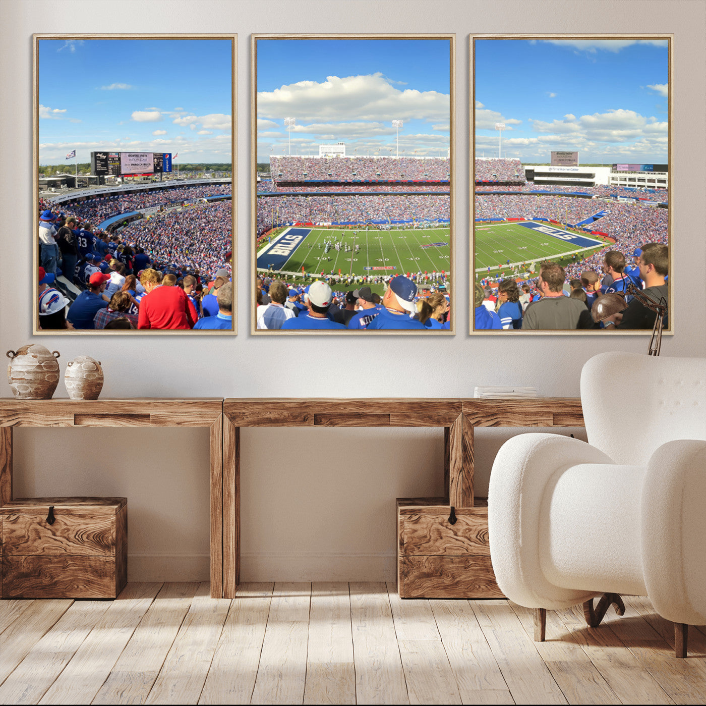 MGV-FC-60X30-3P - Buffalo Bills NFL Football Team Print - Buffalo Highmark Stadium Wall Art Canvas Print