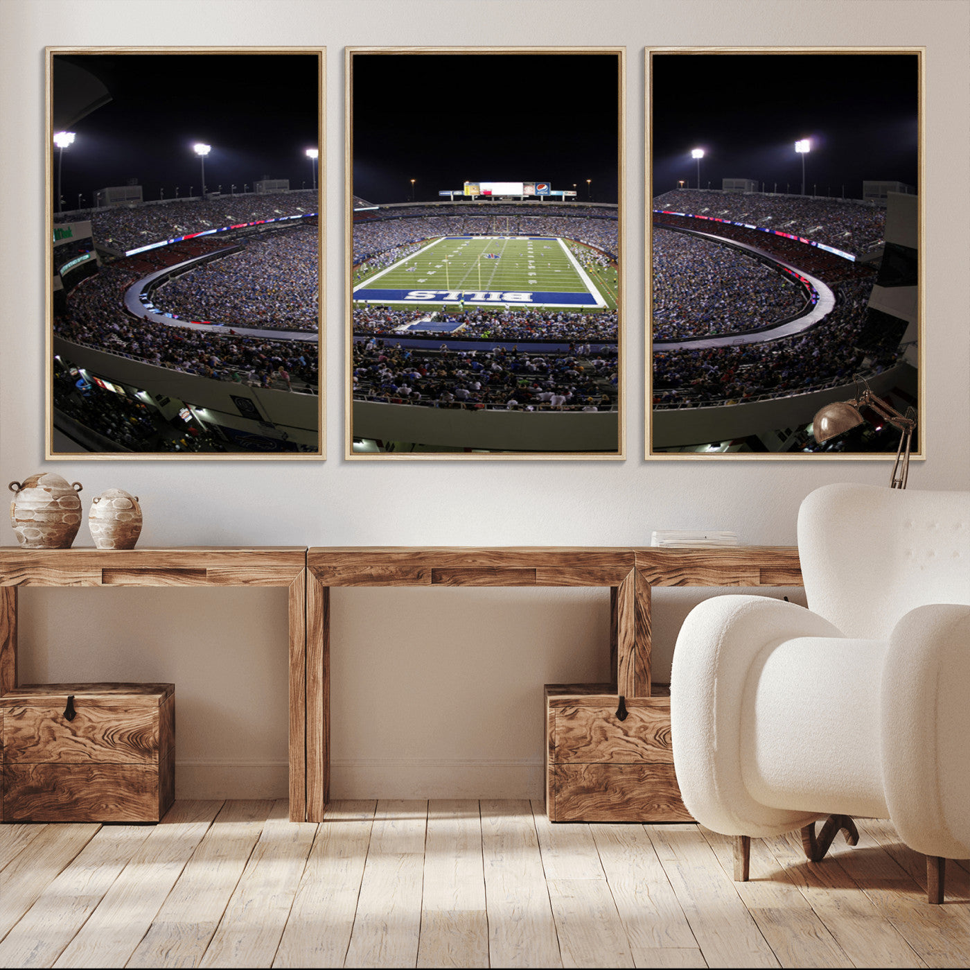 MGV-FC-60X30-3P - Buffalo Bills NFL Football Team Print - Buffalo Highmark Stadium Wall Art Canvas Print