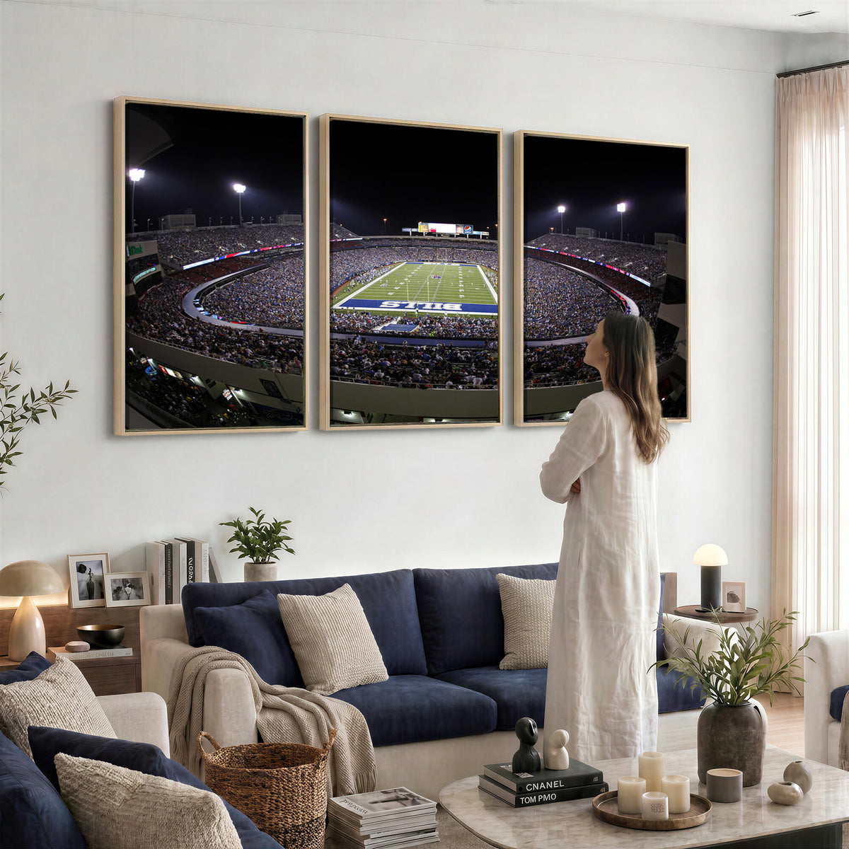 98546-MGV-CV-36X24 - Buffalo Bills NFL Football Team Print, Buffalo Highmark Stadium Wall Art