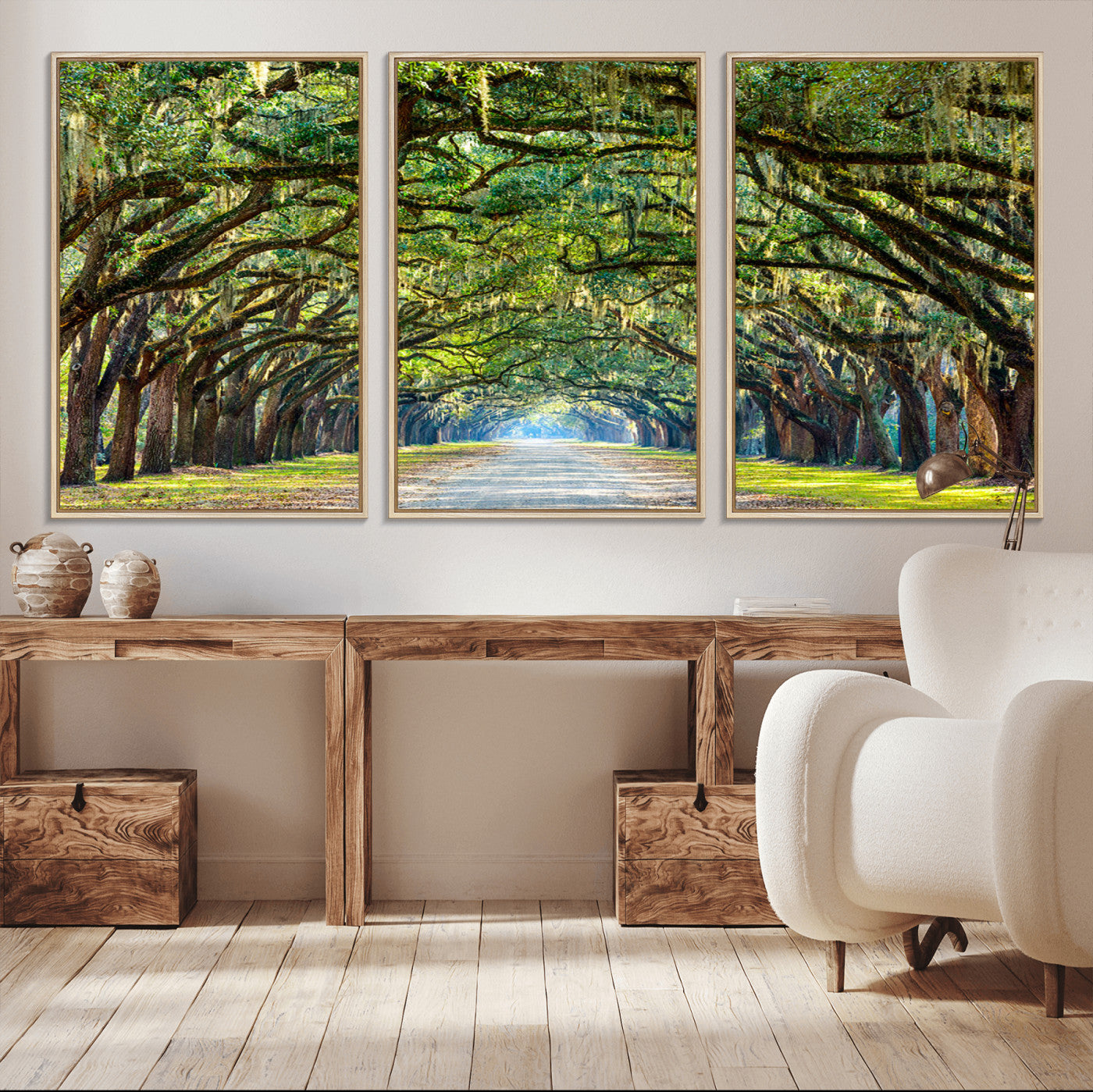 MGV-FC-60X30-3P - Wormsloe State Plantation Driveway Wall Art Canvas Print