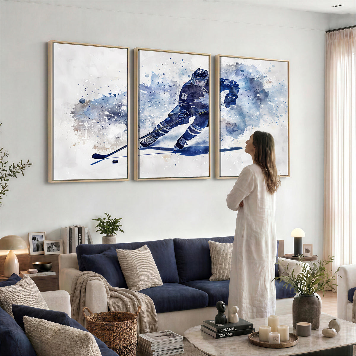 39795-MGV-CV-36X24 - Hockey Player Wall Art Canvas Print