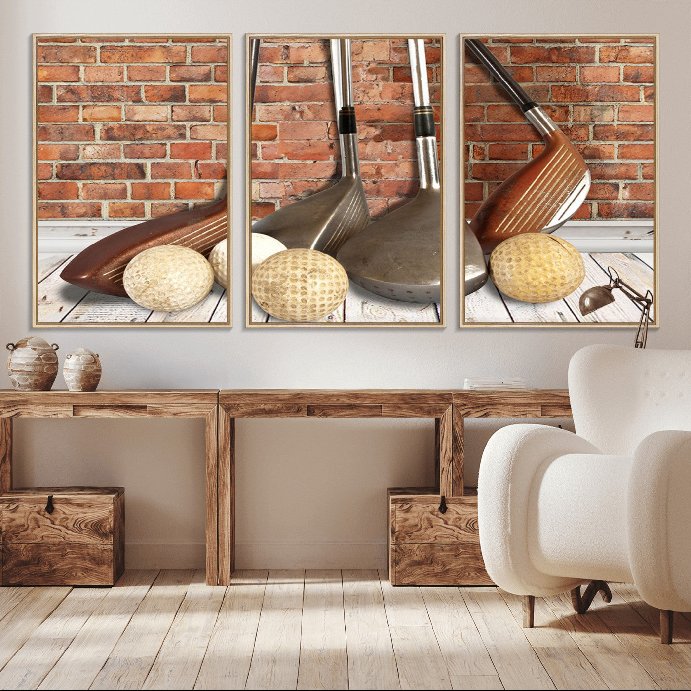 71818-MGV-CV-36X24-Vintage Golf Ball Wall Art Canvas Print | Golf Decor for Man Cave or Office | Ready to Hang and