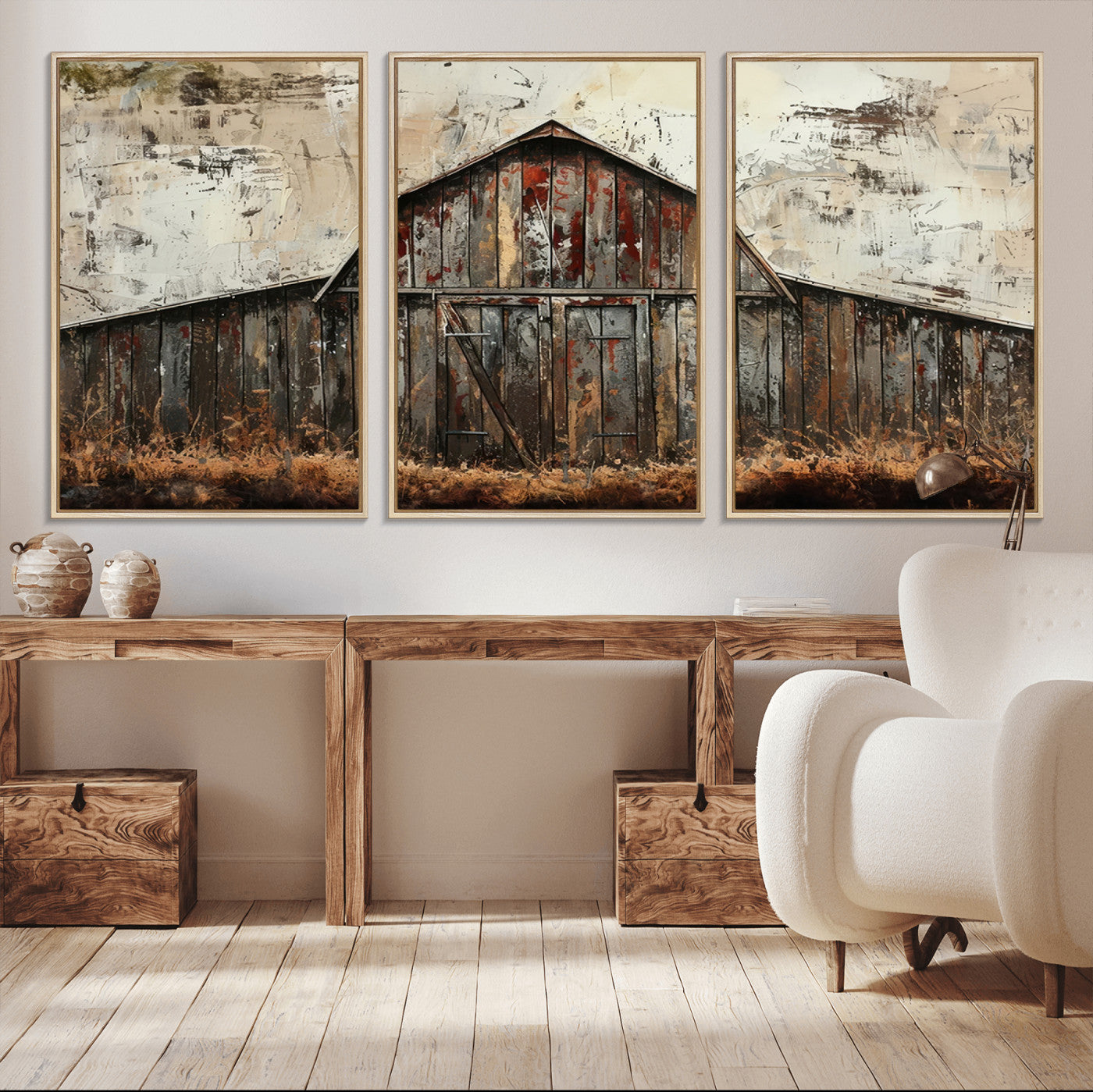94486-MGV-CV-36X24-Rustic Barn Wall Art | Farmhouse Wall Decor Canvas Print | Ready to Hang Barn Decor for Cabin or