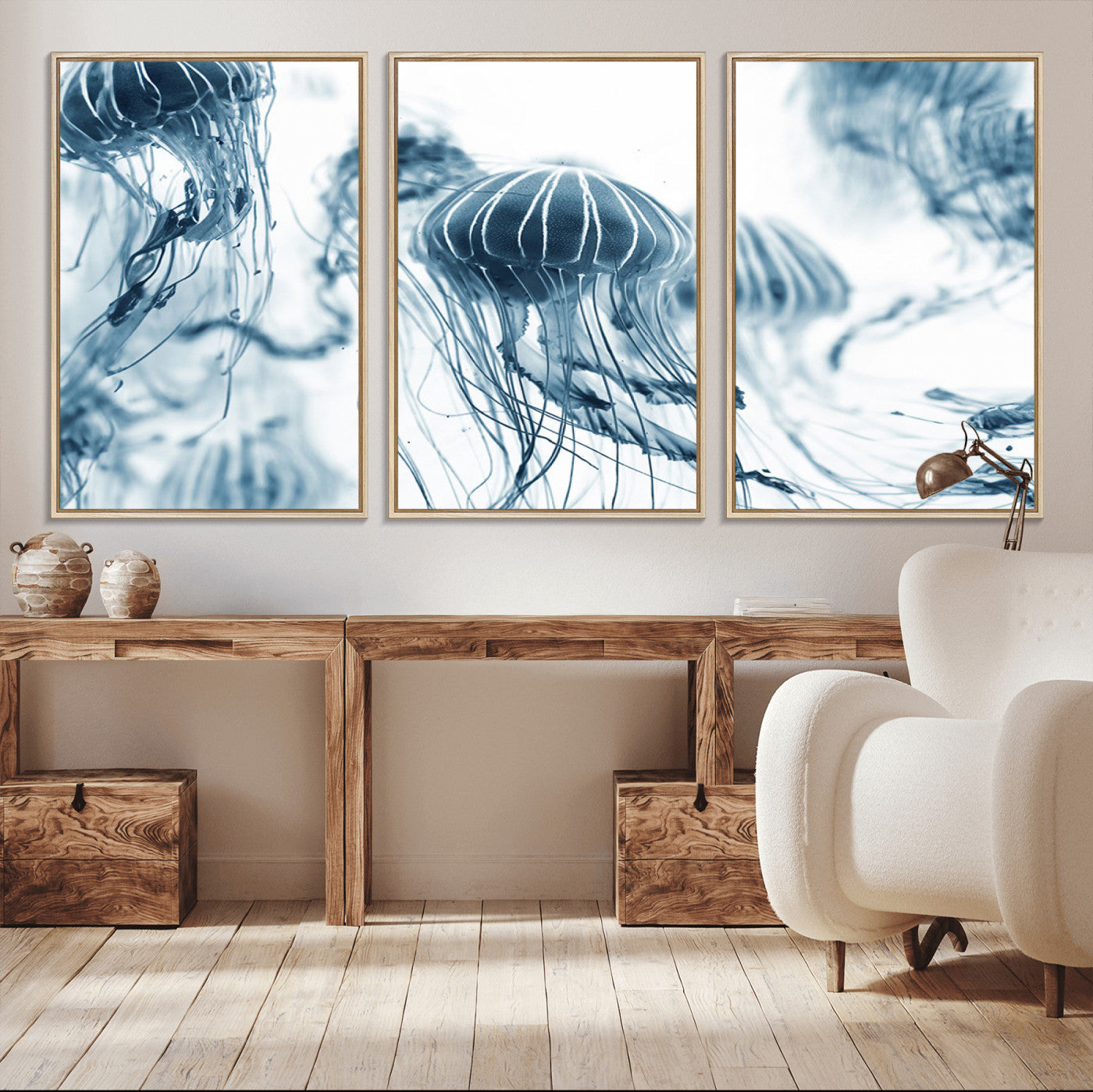 MGV-FC-60X30-3P - Abstract Jellyfish Canvas Print Wall Art