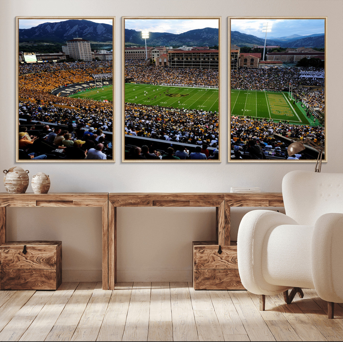 60552-MGV-CV-36X24-Folsom Field - University of Colorado Buffaloes Football Stadium Wall Art | Ready to Hang and Framed
