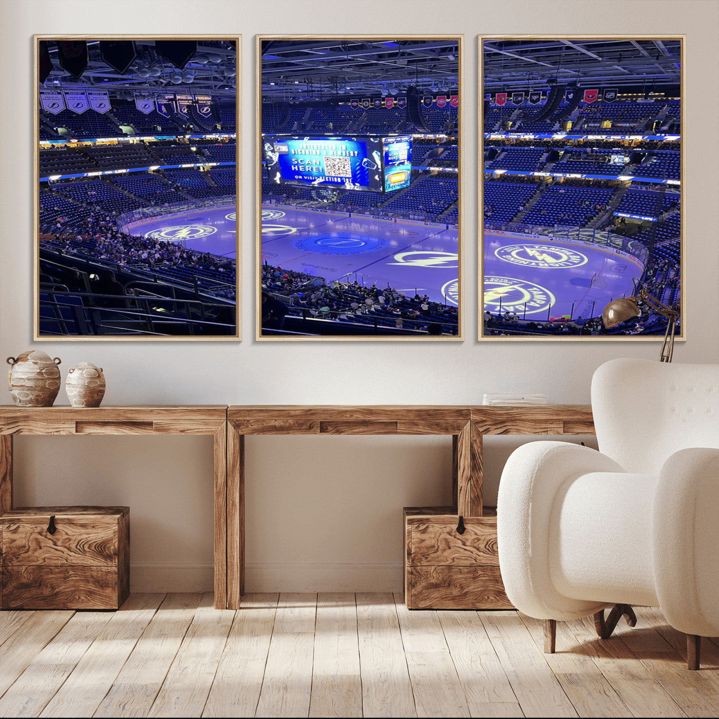 43392-MGV-CV-36X24-Amalie Arena Florida Wall Art Canvas Print - NHL Hockey Stadium Print Wall Art
