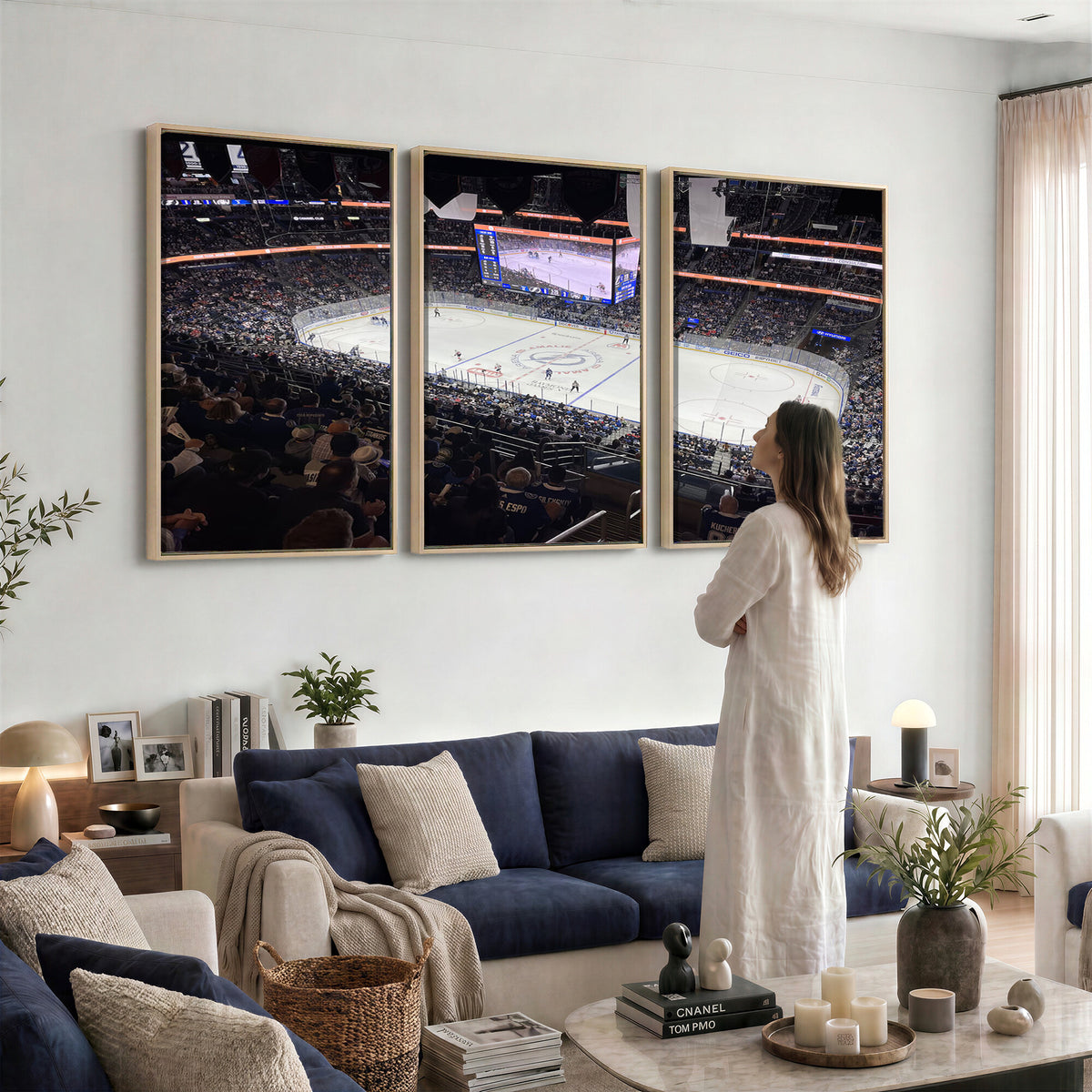 51641-MGV-CV-36X24 - Amalie Arena Florida Wall Art Canvas Print, NHL Hockey, Framed and Ready to Hang