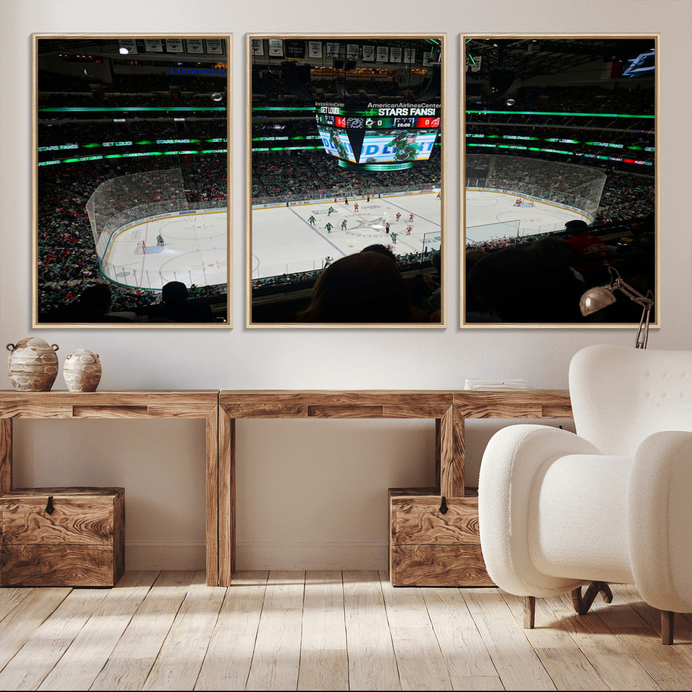 13876-MGV-CV-36X24-American Airlines Center Dallas Stars Wall Art Canvas Print - Dallas Hockey Arena Stadium Print