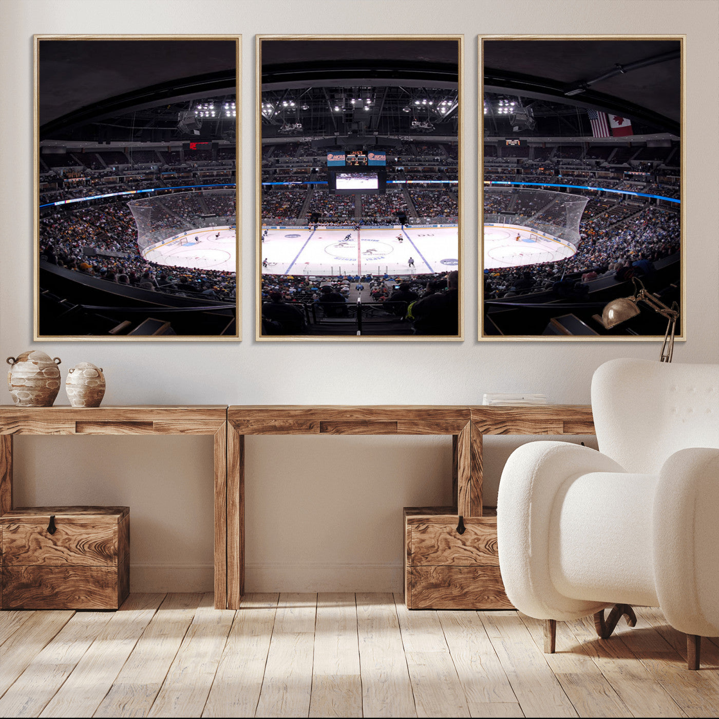54576-MGV-FC-60X30-3P_Natural-Ball Arena Denver Colorado Avalanche Hockey Team Wall Art Canvas Print - Denver Ice Hockey Stadium