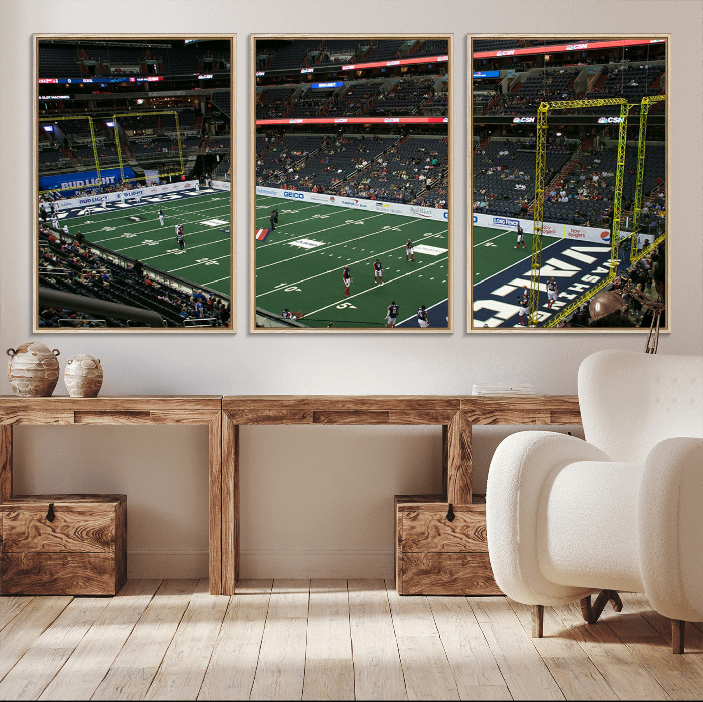 40845-MGV-FC-60X30-3P_Natural-Capital One Arena Wall Art | Washington Wizards & Capitals Print | Canvas Print | Ready to Hang |