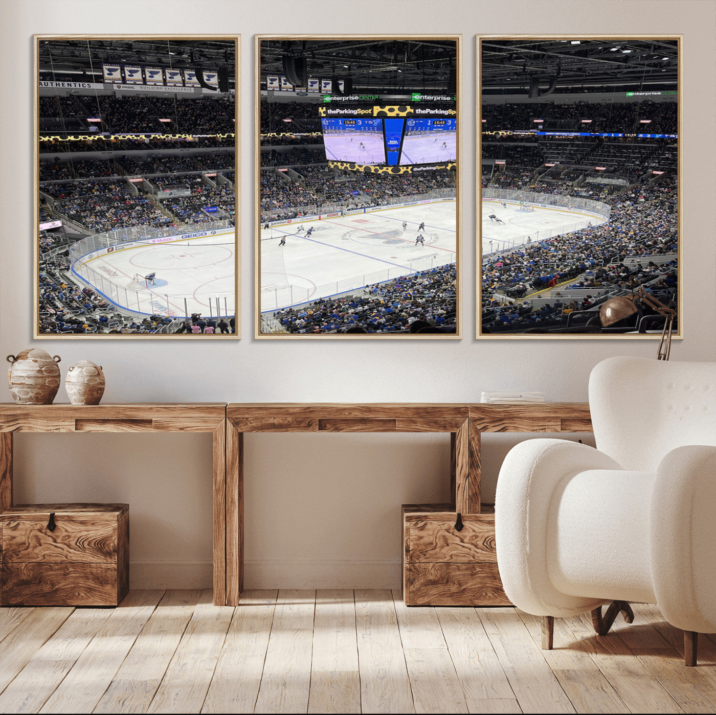 MGV-FC-60X30-3P - Enterprise Center Missouri St. Louis Blues Hockey Stadium Wall Art Canvas Print