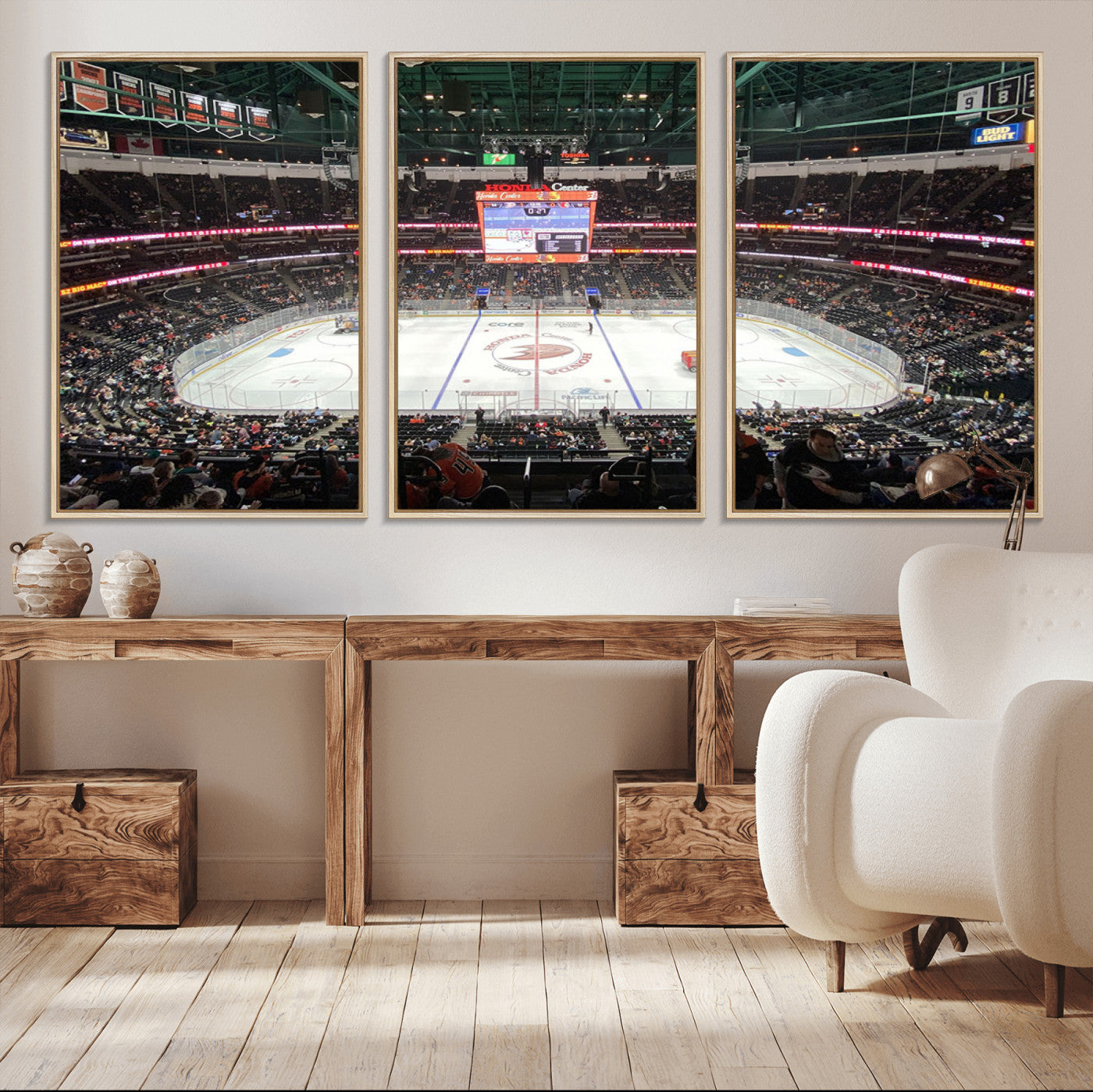 67106-MGV-CV-36X24-Honda Center California Anaheim Ducks Ice Hockey Stadium Canvas Print Wall Art