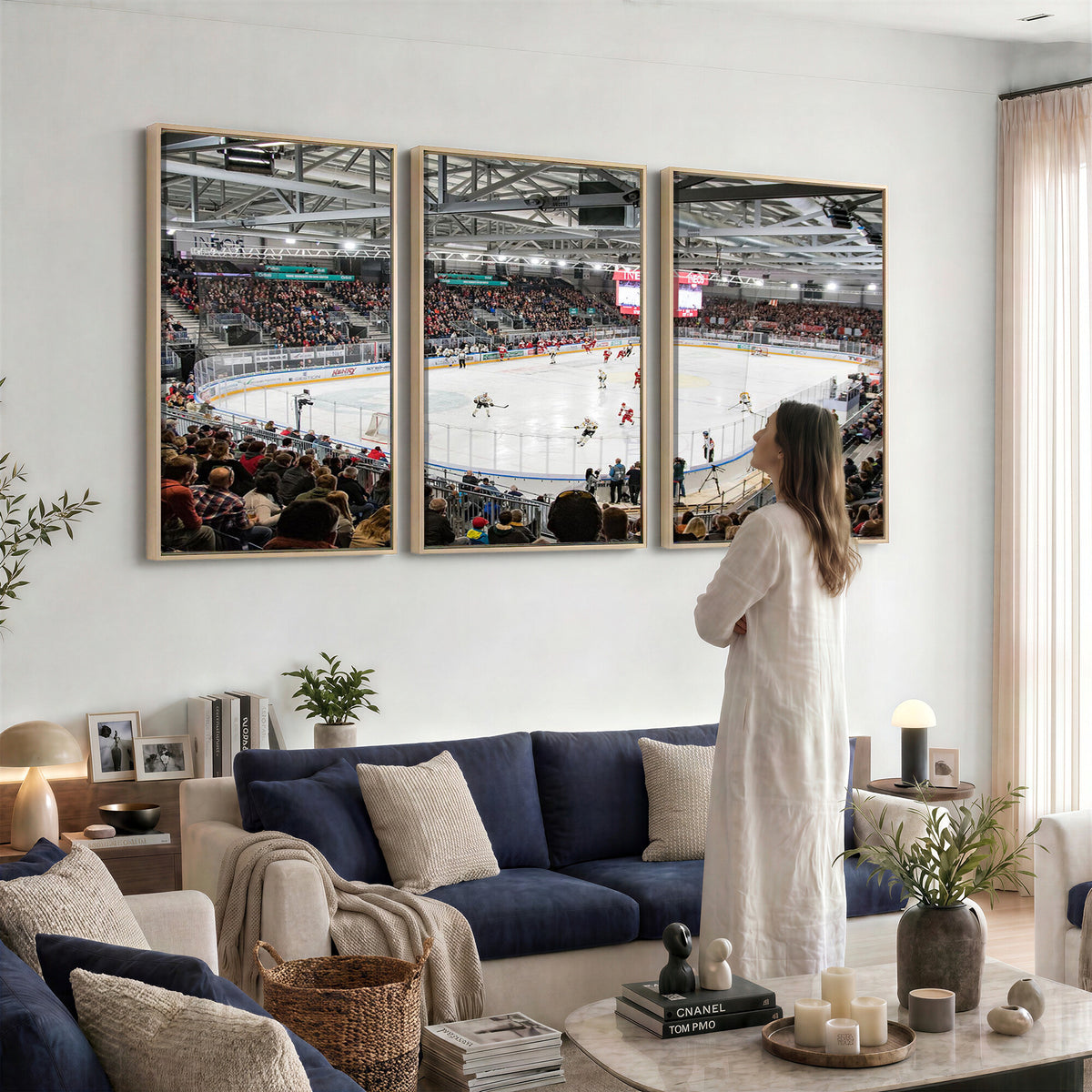 79352-MGV-CV-36X24 - Lausanne Arena Ice Hockey Stadium Wall Art Canvas Print